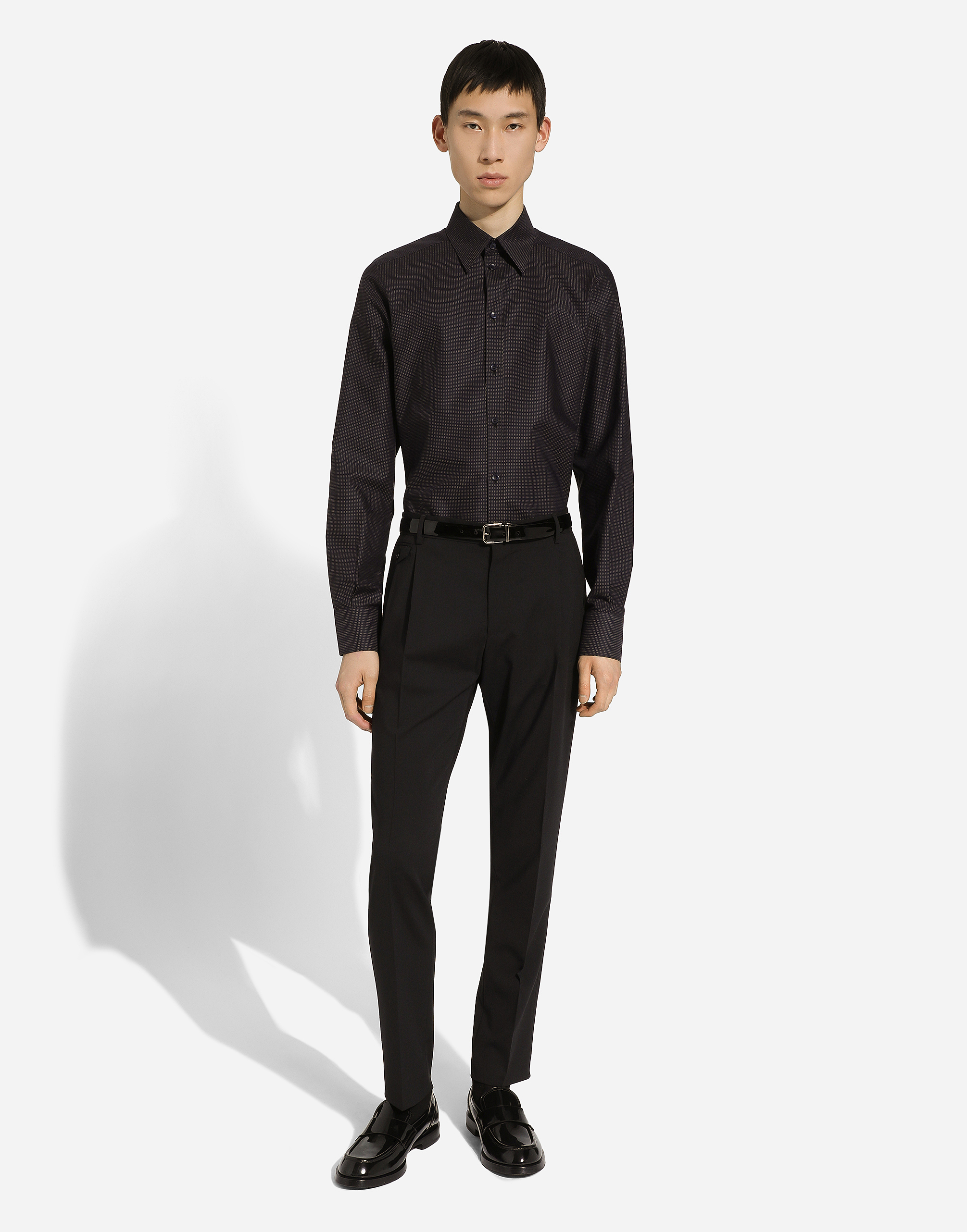 Dolce & Gabbana Cotton Martini-fit Shirt In Multicolor