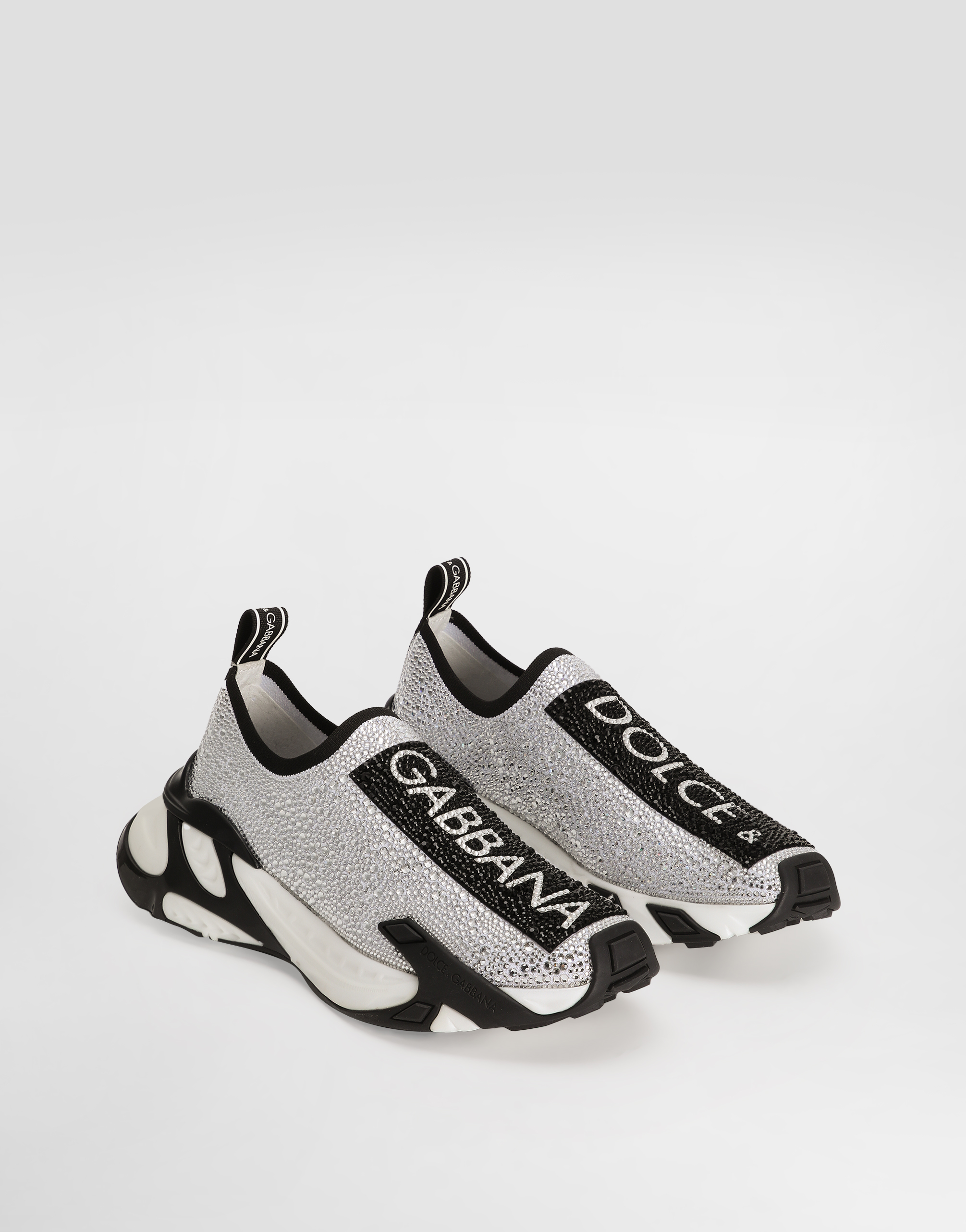 Fast sneakers with fusible rhinestones