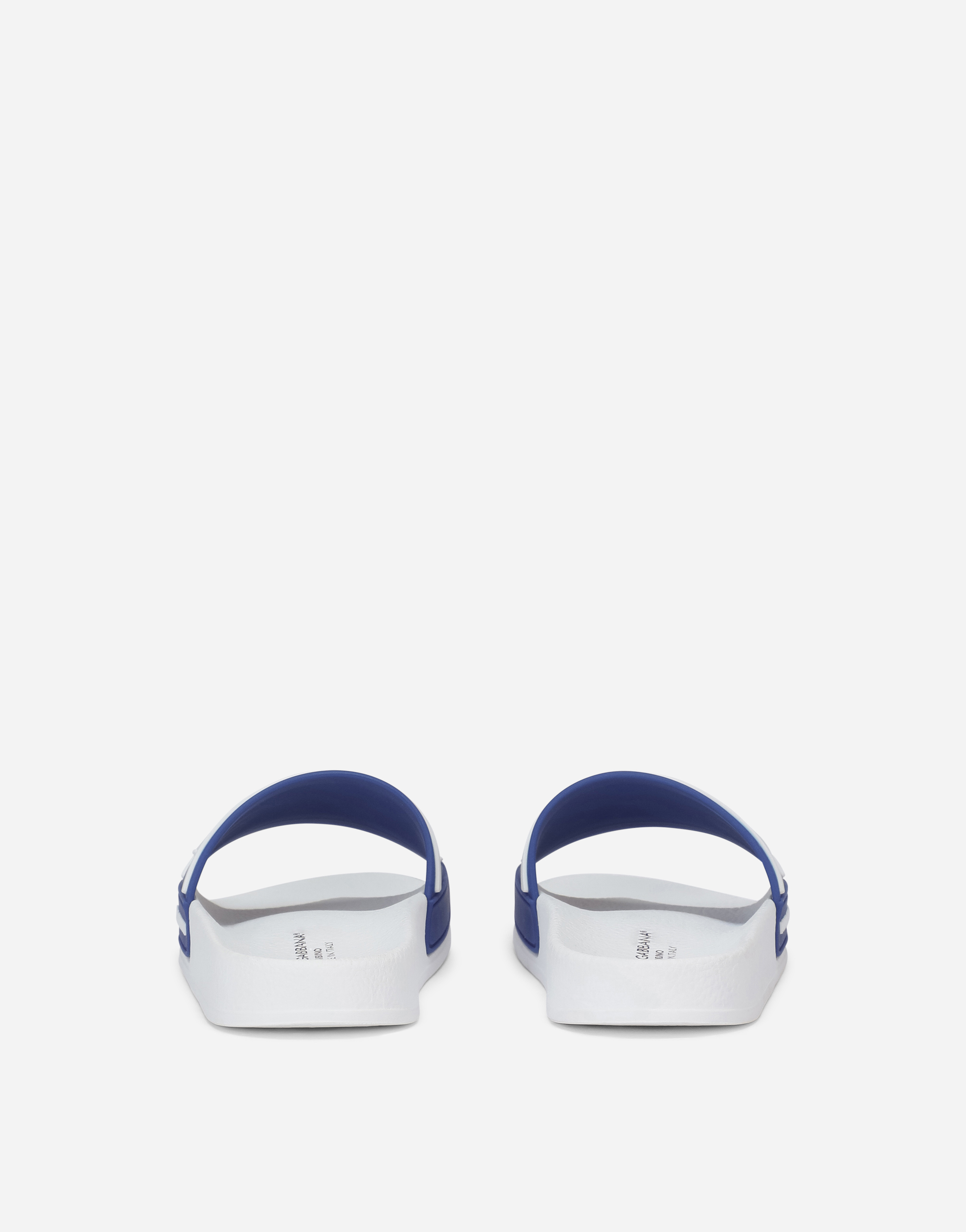 DOLCE & GABBANA RUBBER SLIDERS WITH LOGO PRINT