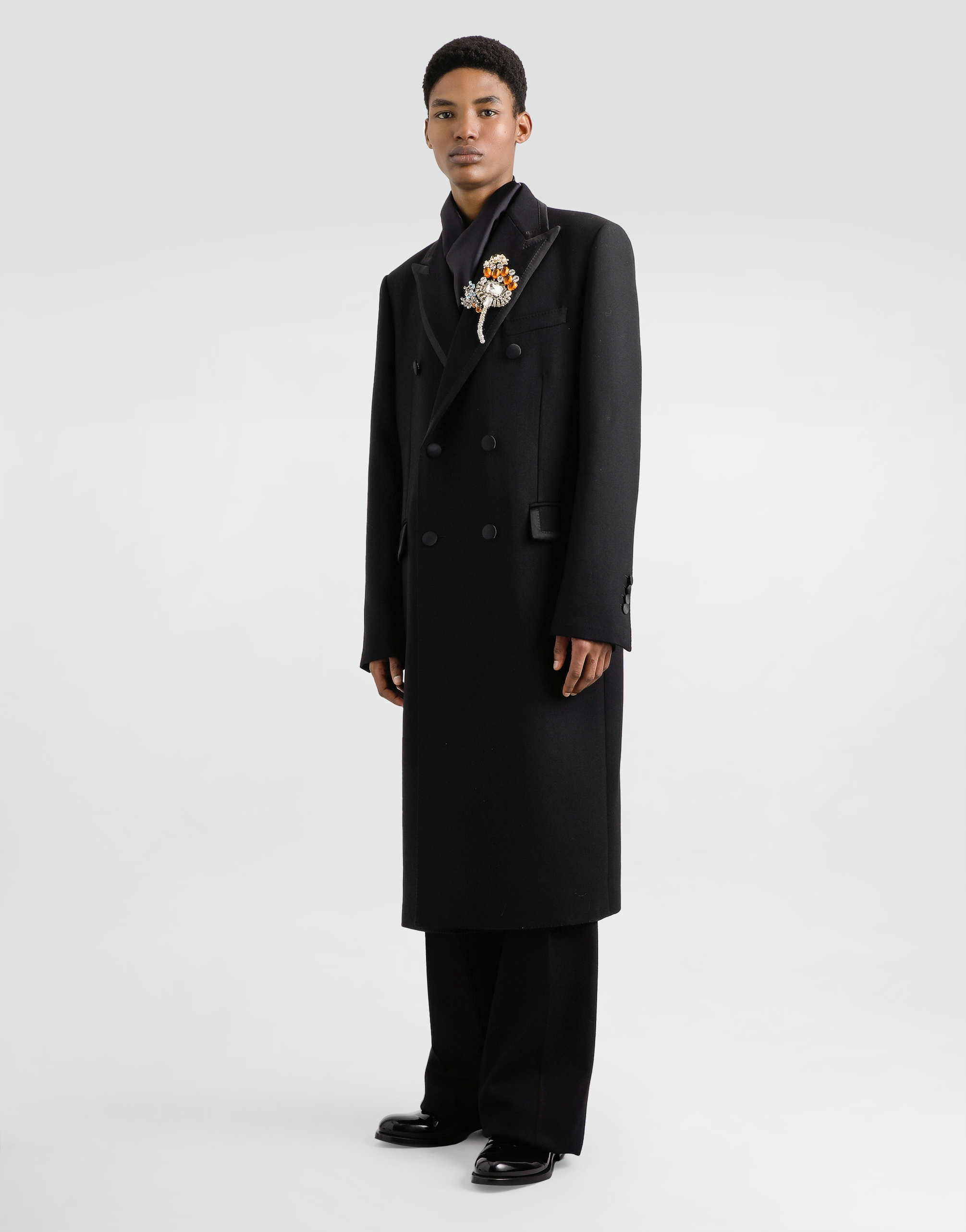 Dolce & Gabbana Unlined Double-breasted Coat In Black