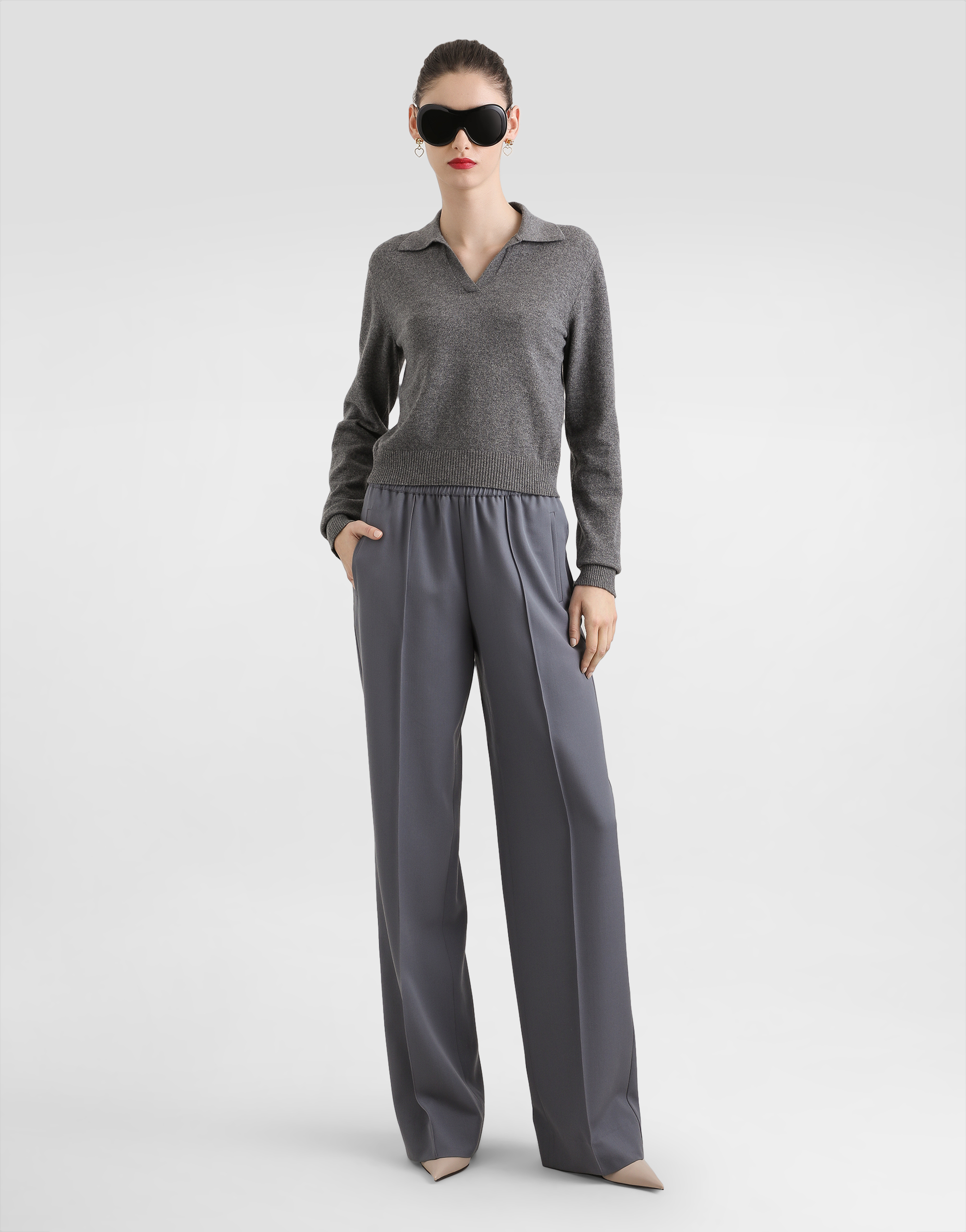 Wool gabardine trousers