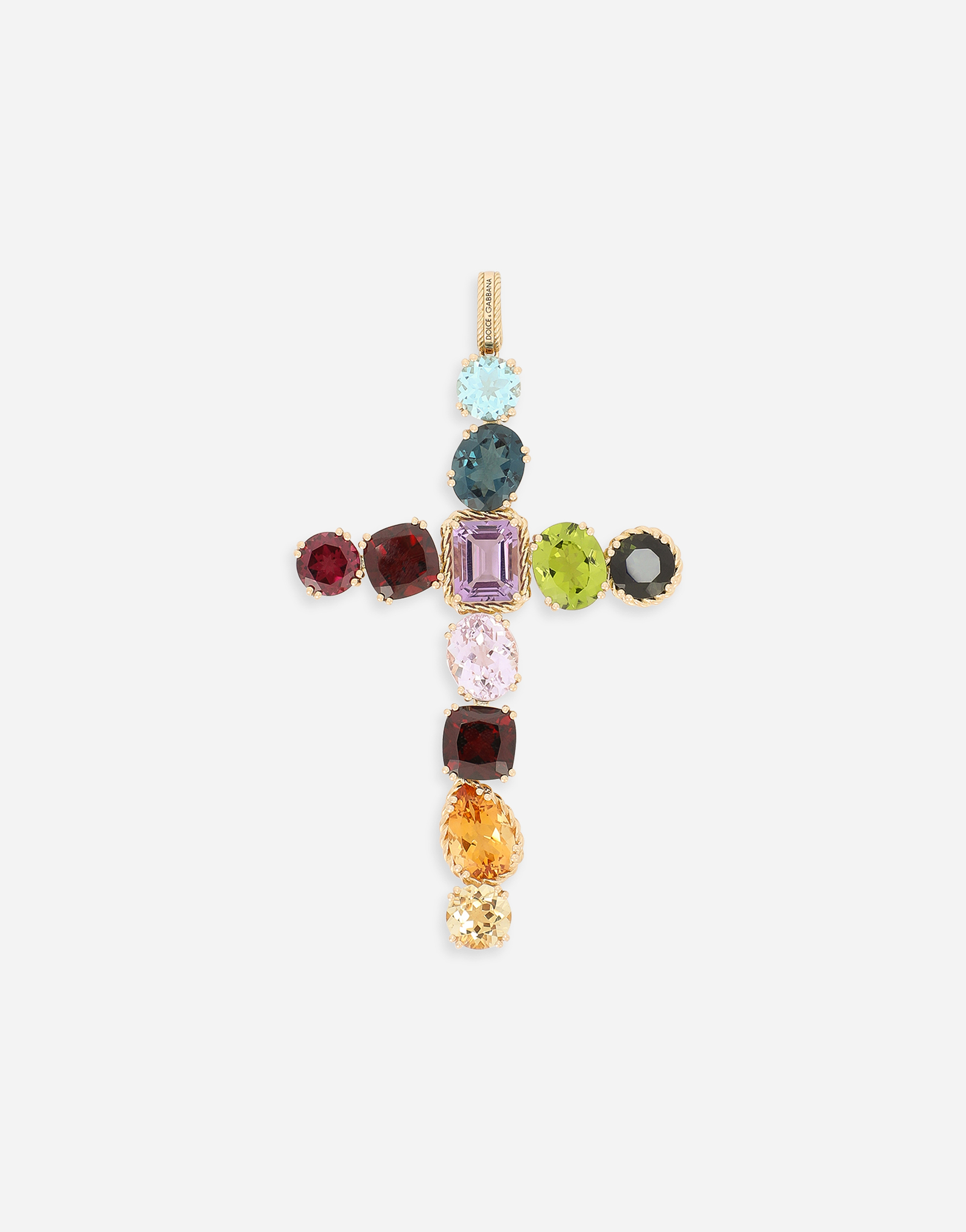 Dolce & Gabbana Rainbow Charm In Yellow Gold 18kt With Multicolor Stones
