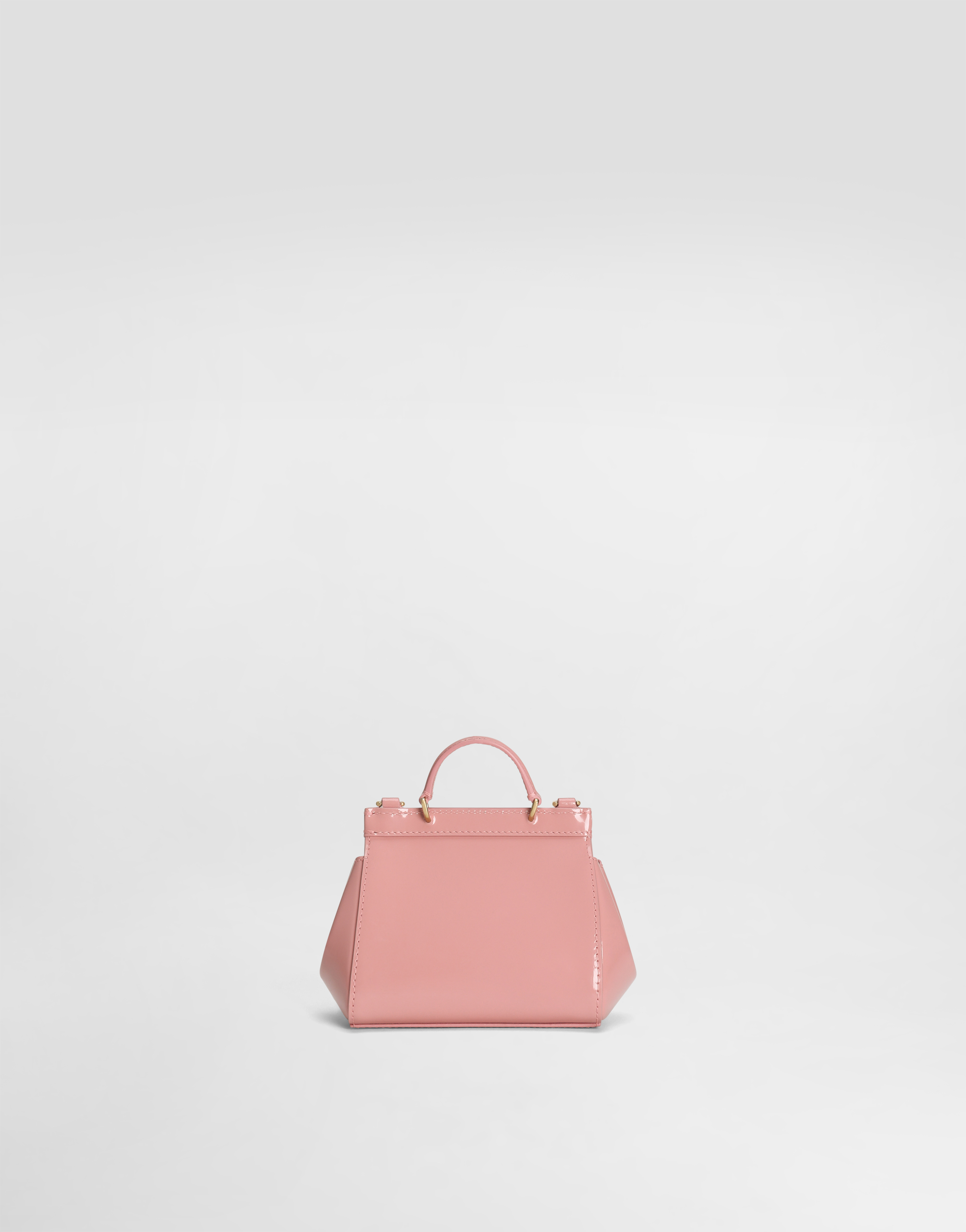 Dolce & Gabbana Mini Sicily Patent Leather Top-handle Bag In Pink