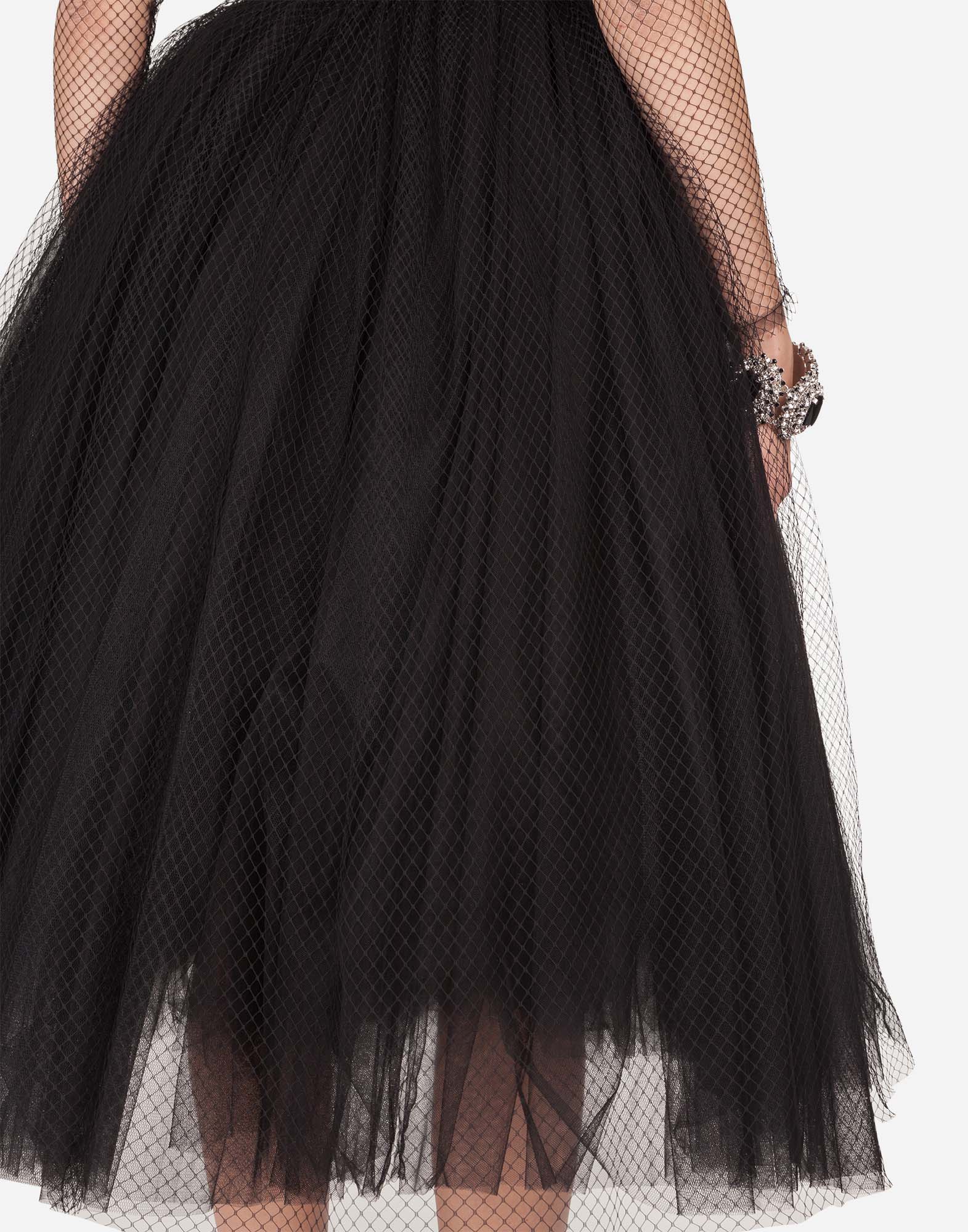 dolce and gabbana black tulle dress