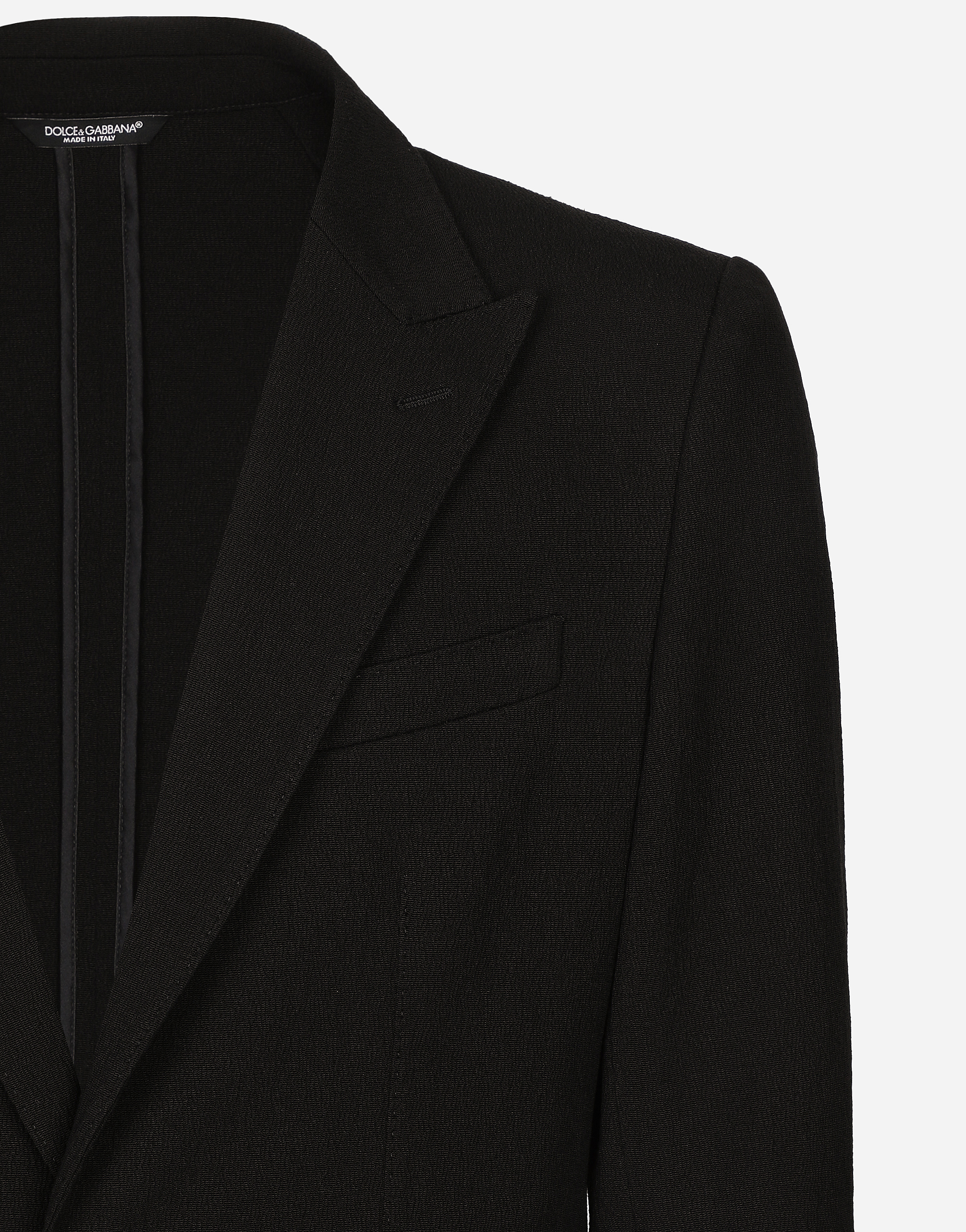 Dolce & Gabbana Single-breasted Stretch Cotton Taormina-fit Jacket In Black