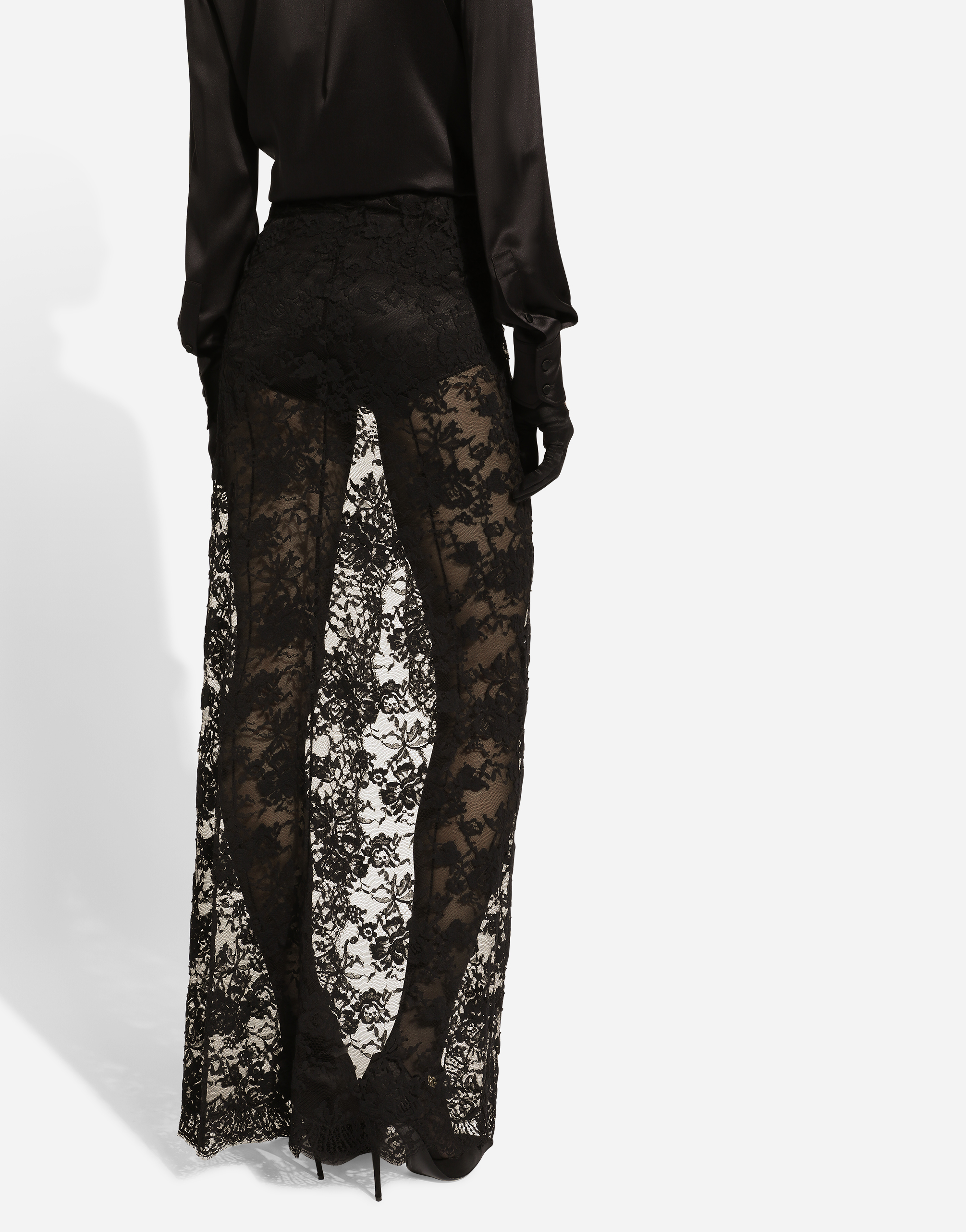 Long Chantilly lace skirt