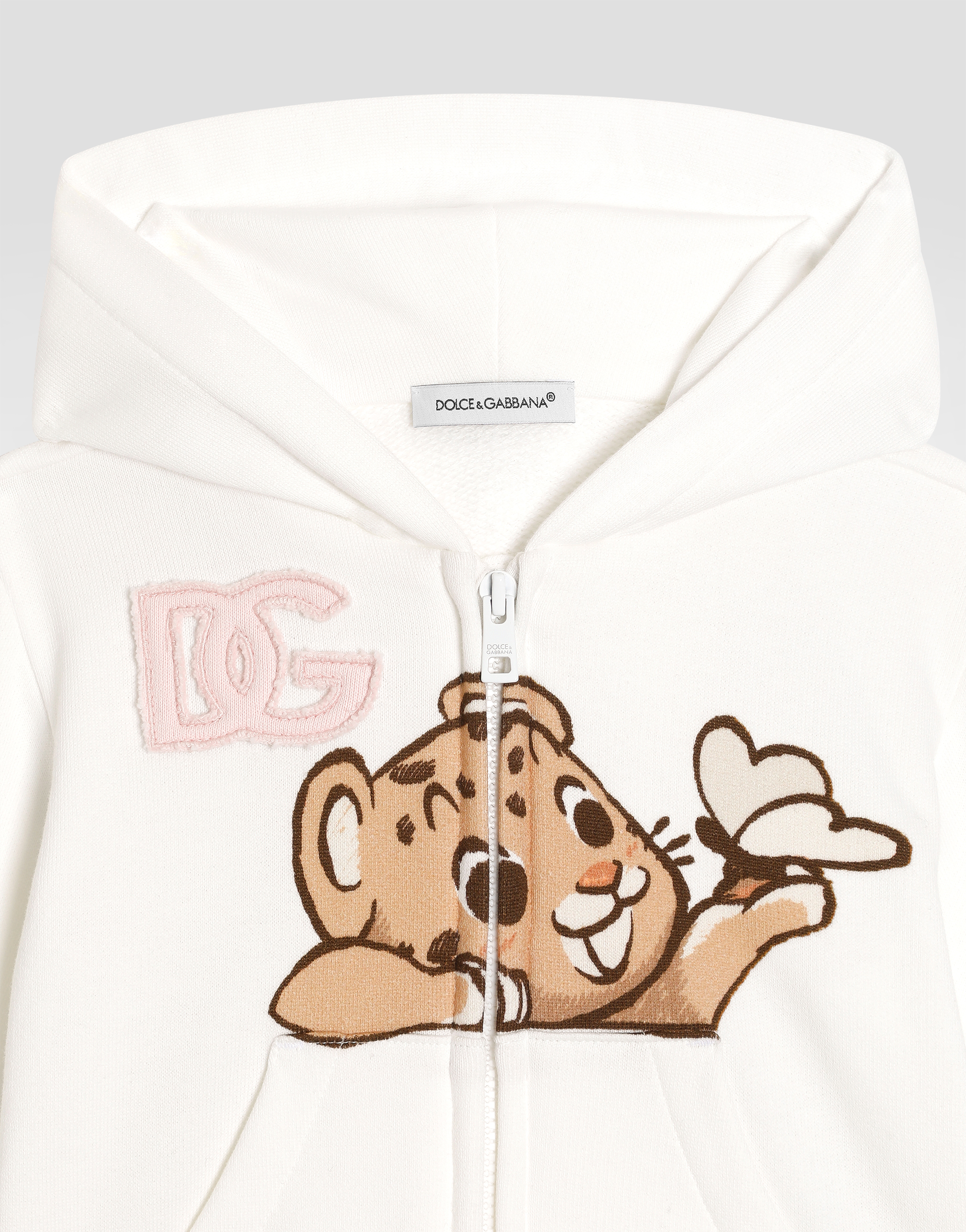  Dolce & Gabbana Hooded Sweatshirt With Leopard Print - Femme Manteaux Et Hauts Multicolor 12/18 Months 