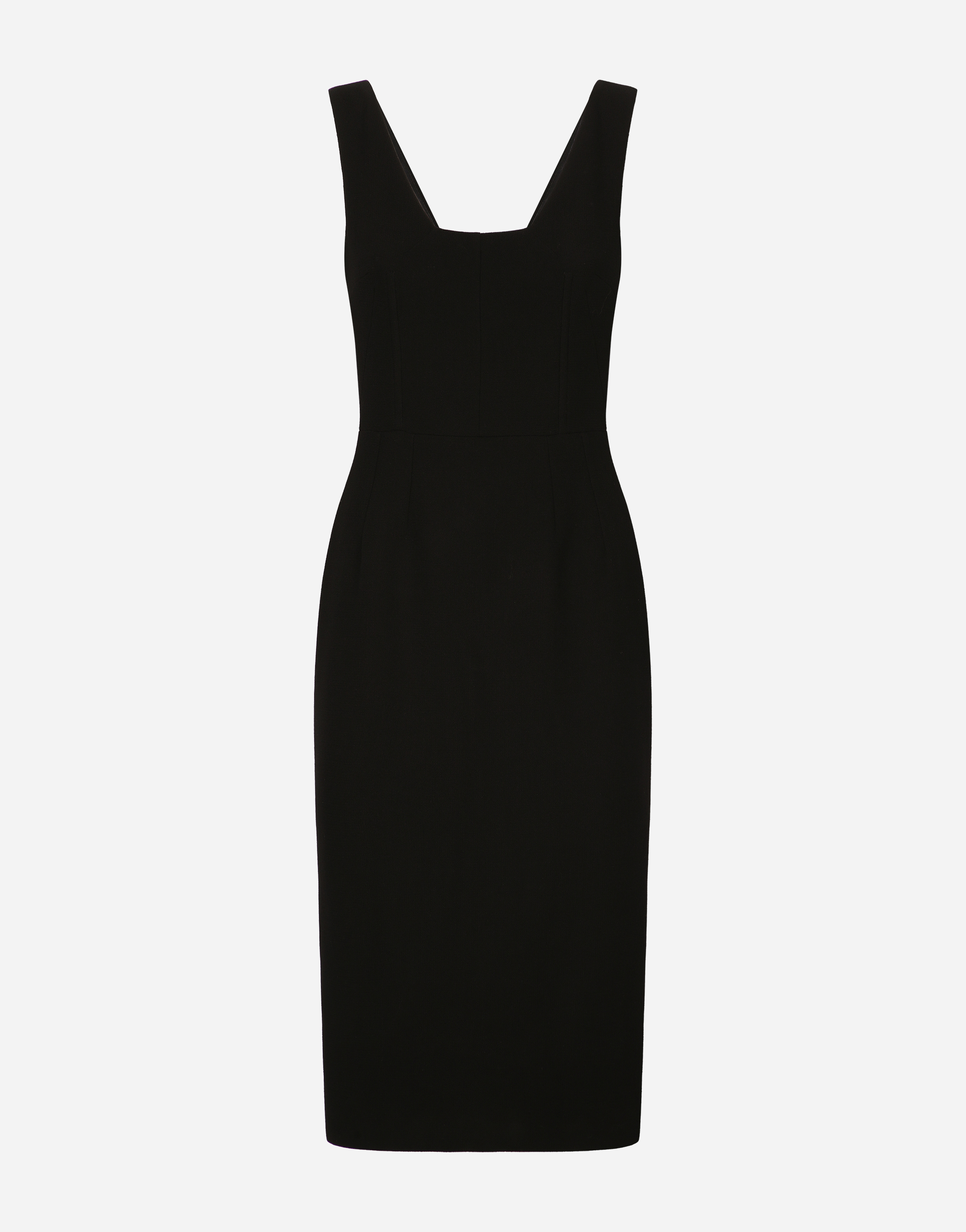 Dolce & Gabbana Wool Crepe Midi Dress - Woman Dresses Black