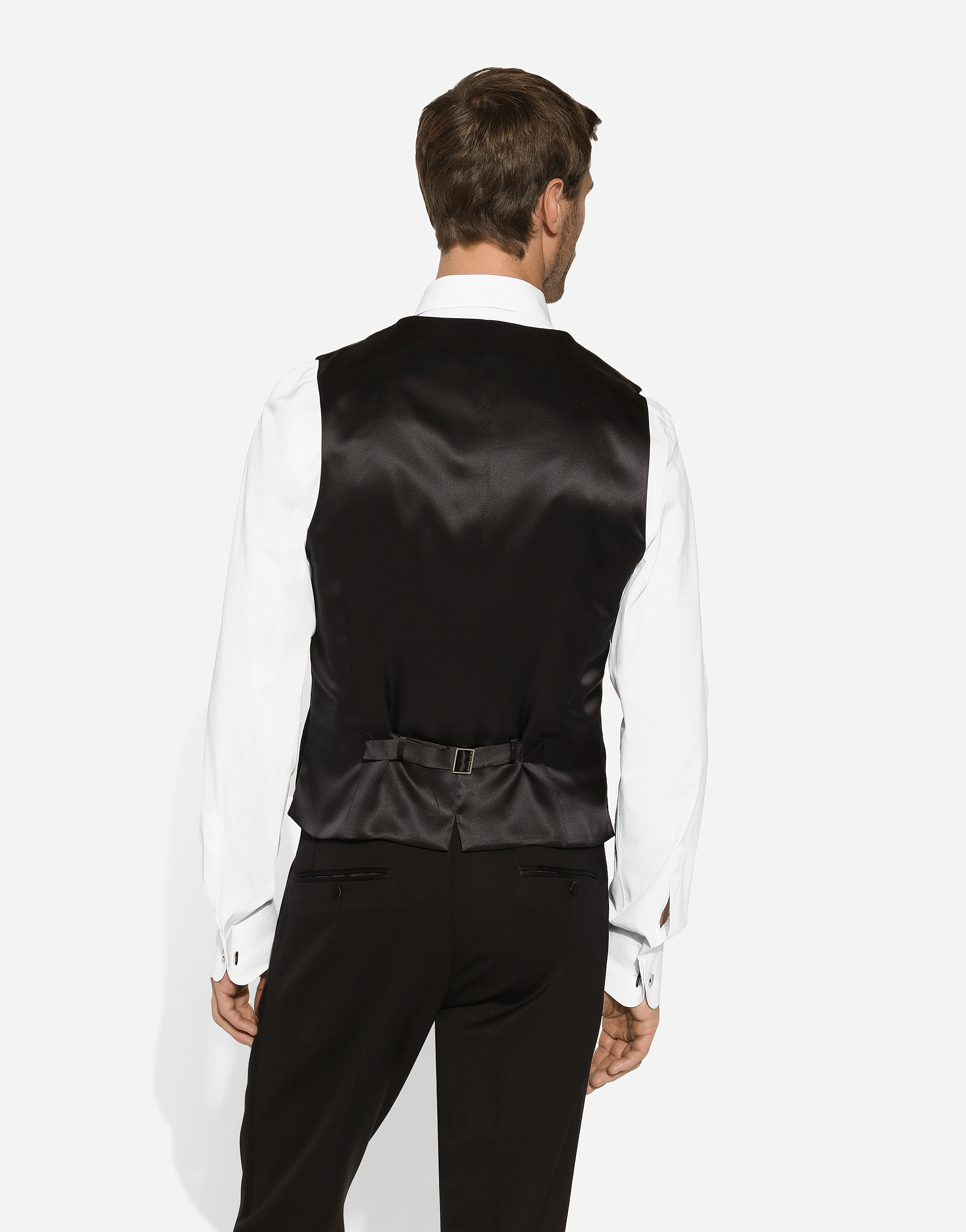 Dolce & Gabbana Single-breasted Velvet Vest In Black