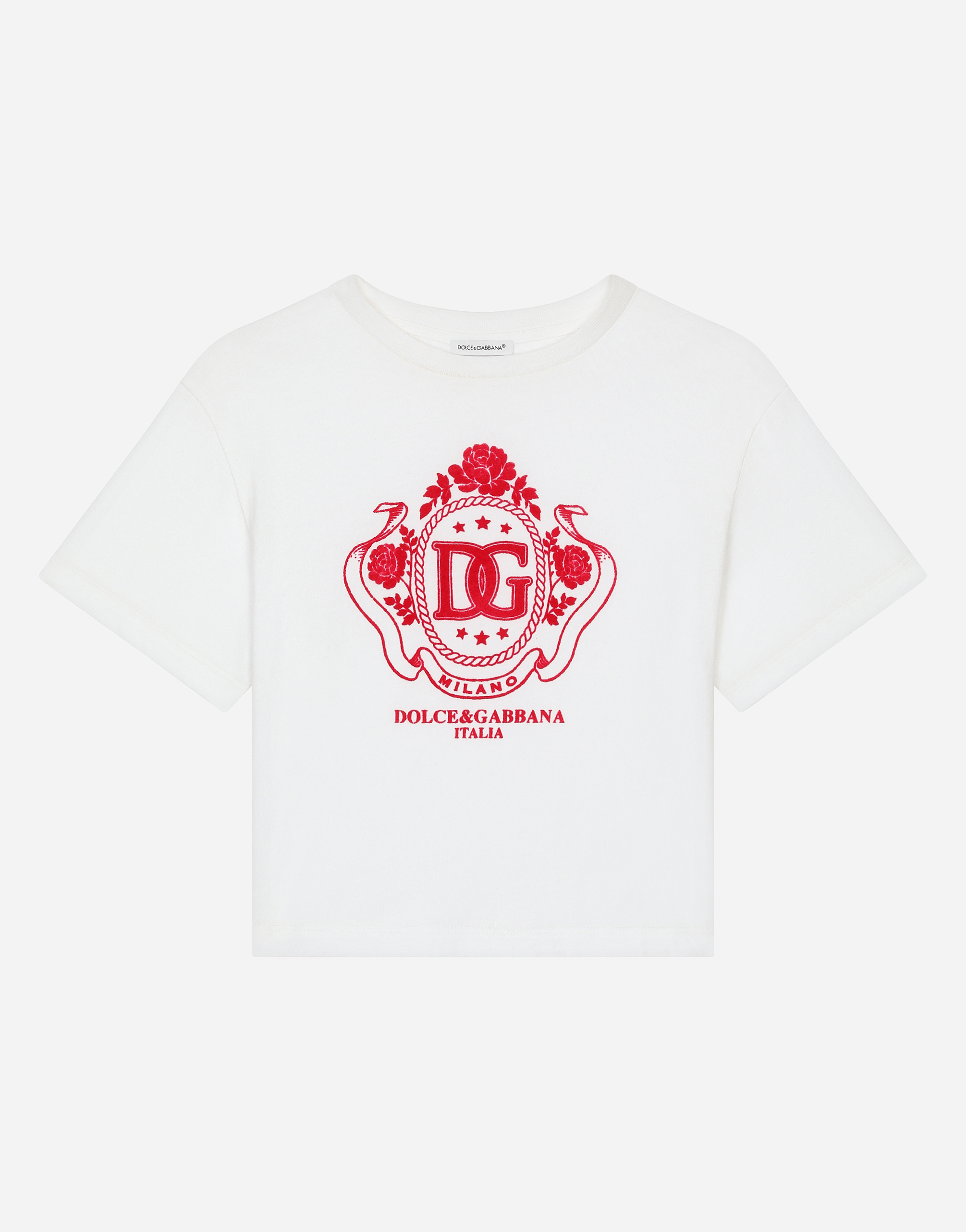 Whiteのガールズ T-SHIRT MANICA CORTA | Dolce&Gabbana®