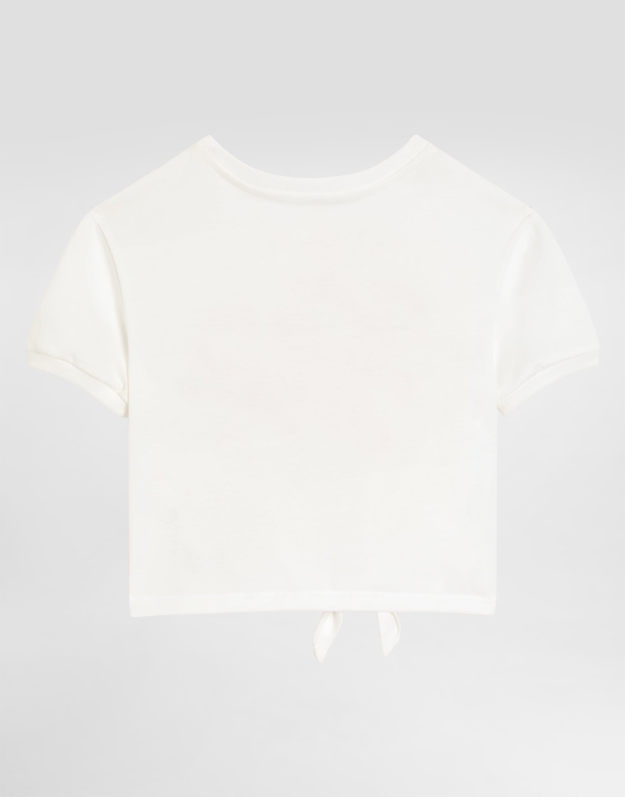  Dolce & Gabbana Dolce & Gabbana Jersey T-shirt With Print And Terry Patch - Woman T-shirts And Sweatshirts White 8 Years 