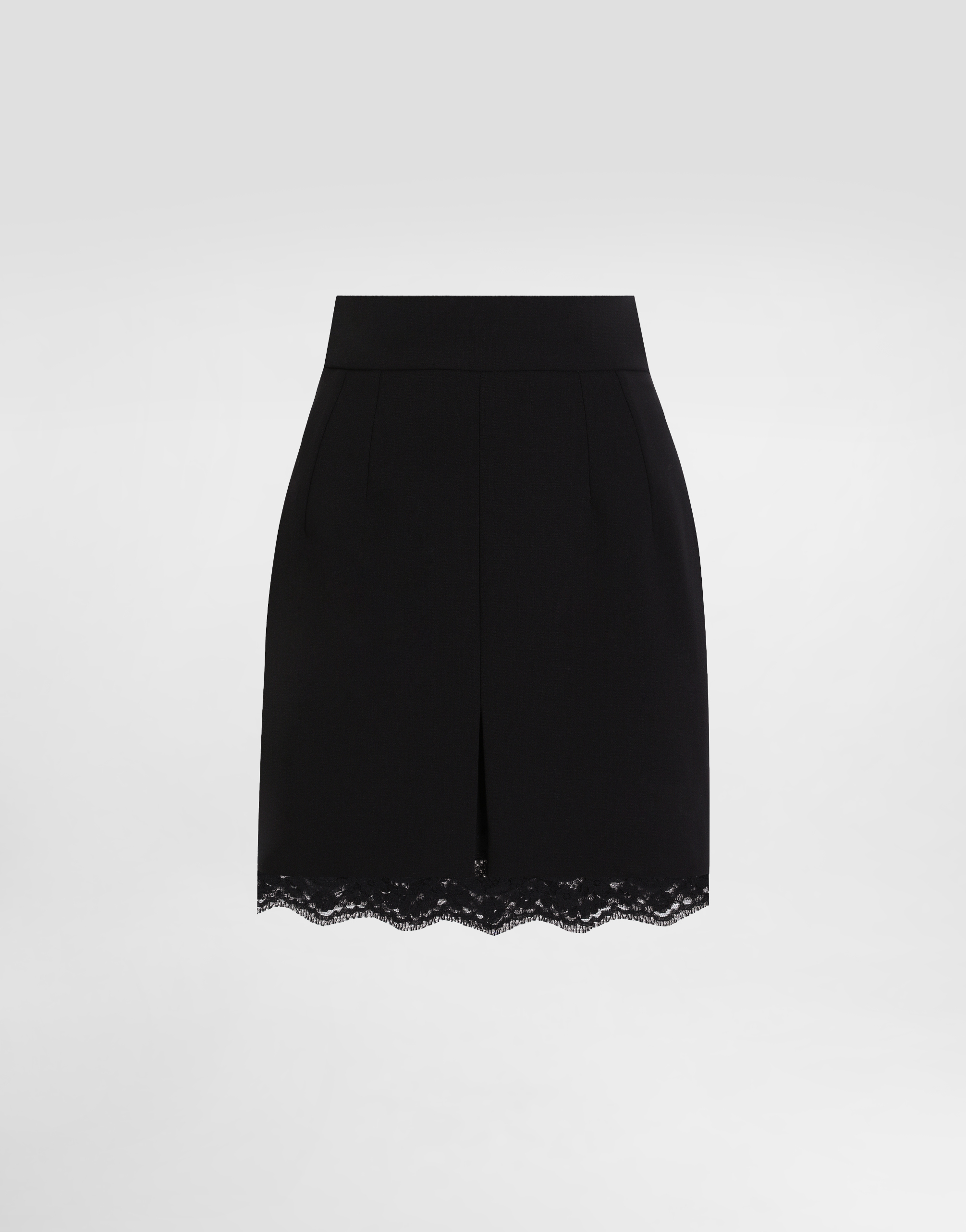 Dolce & Gabbana Double Crêpe Wool Skirt - Woman Skirts Black