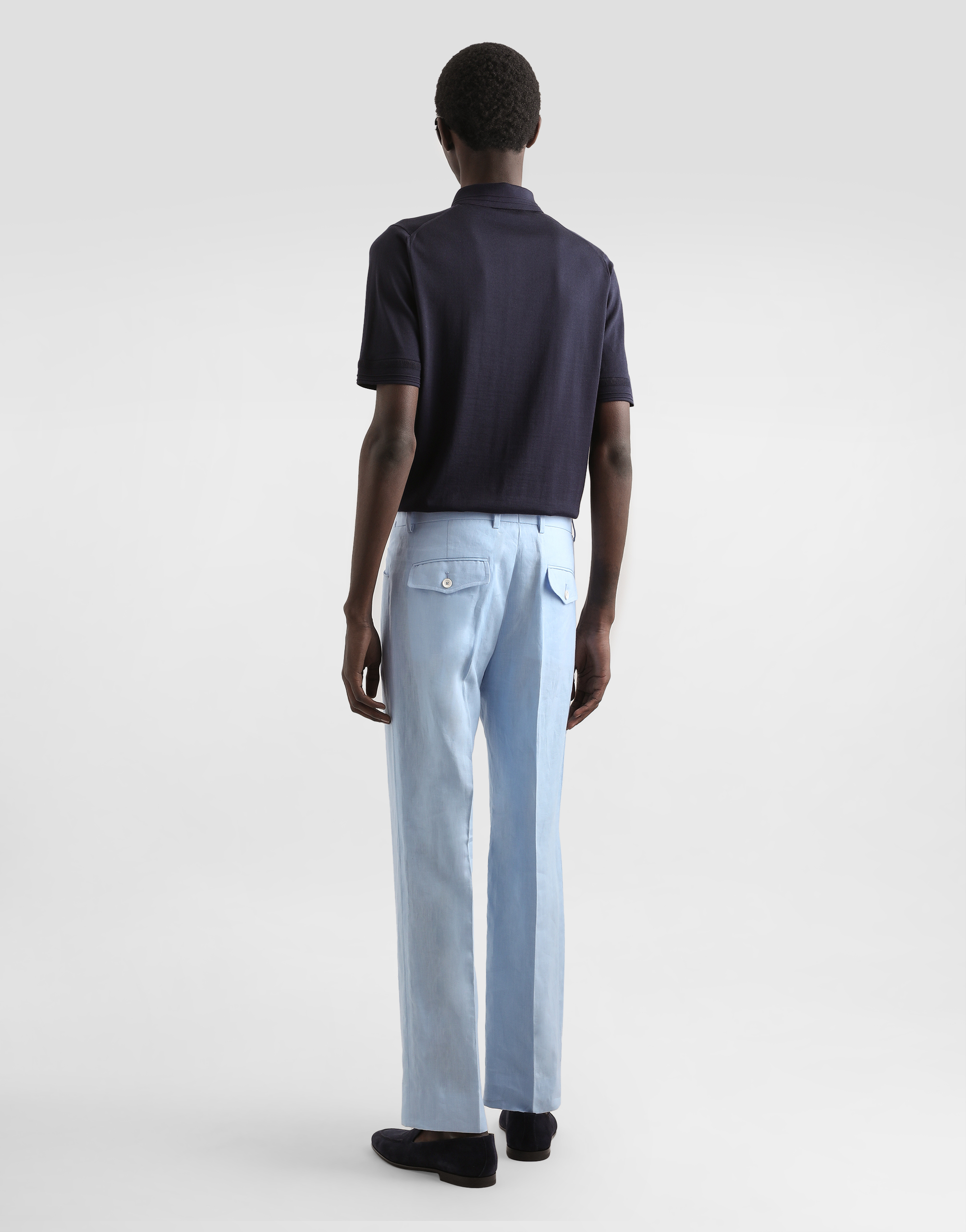  Dolce & Gabbana Satin Silk Polo Shirt - Mann Strickwaren Blau 52 