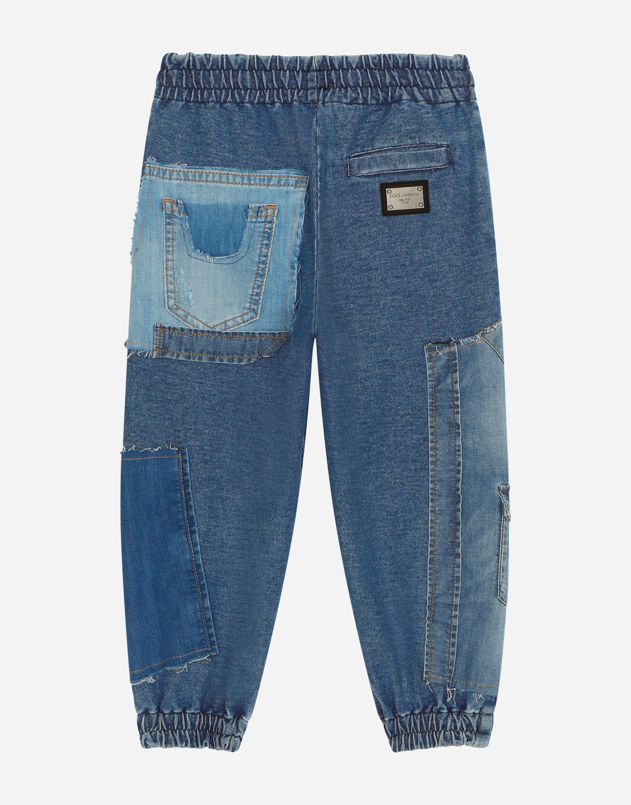 DOLCE & GABBANA STRETCH JERSEY DENIM JOGGING PANTS