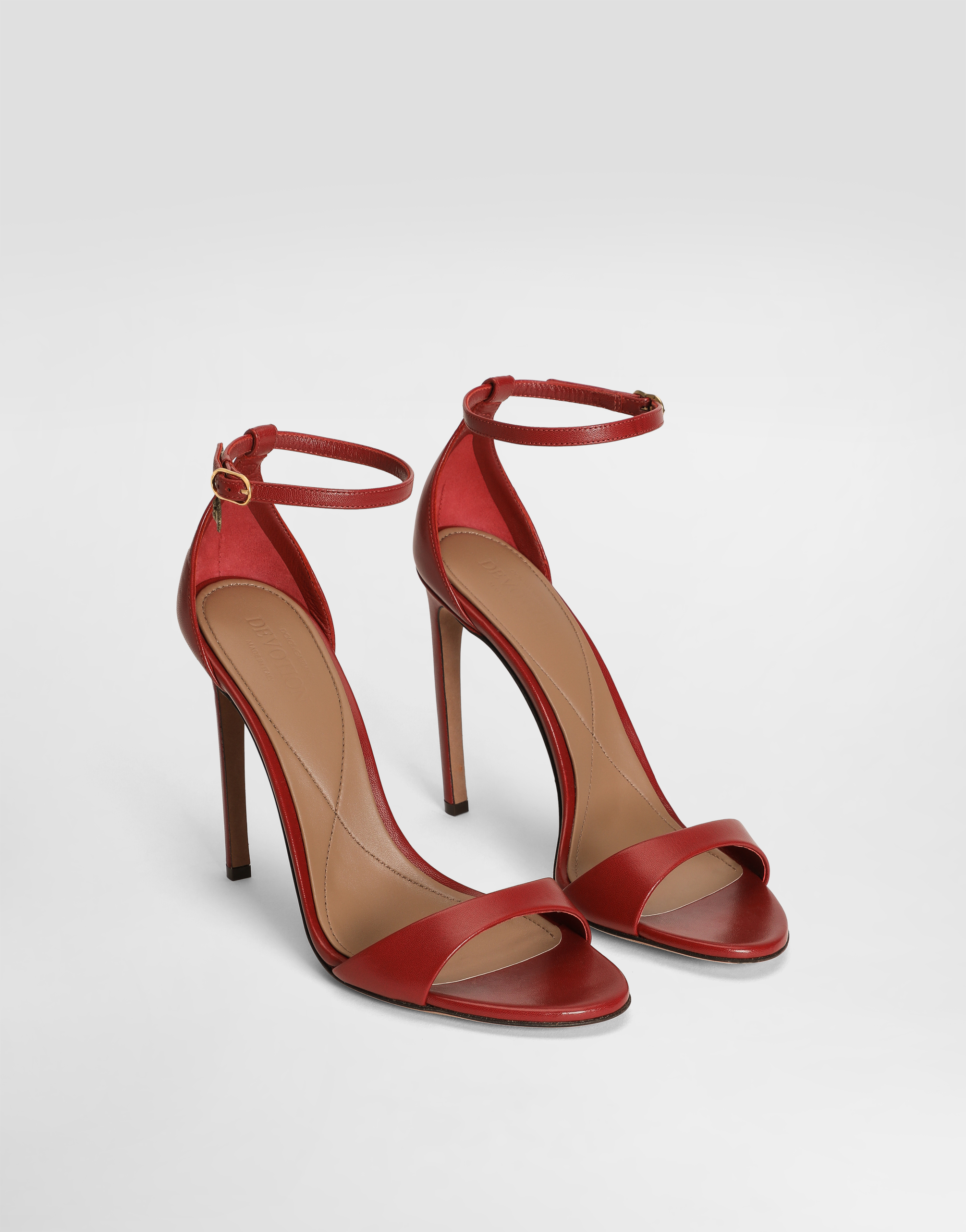 Dolce & Gabbana Polished Goatskin Sandals In Red