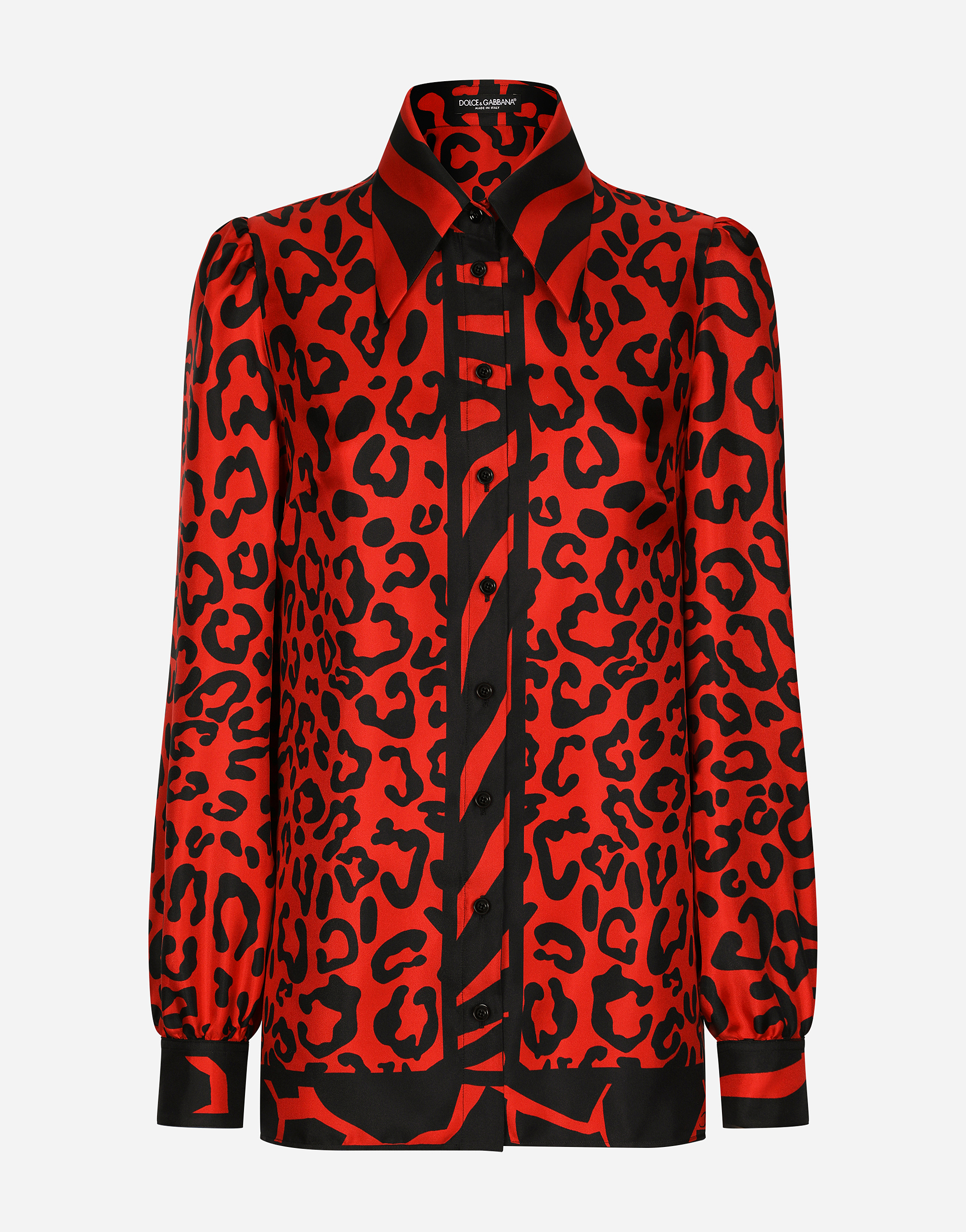 DOLCE & GABBANA LEOPARD AND ZEBRA-PRINT TWILL SHIRT