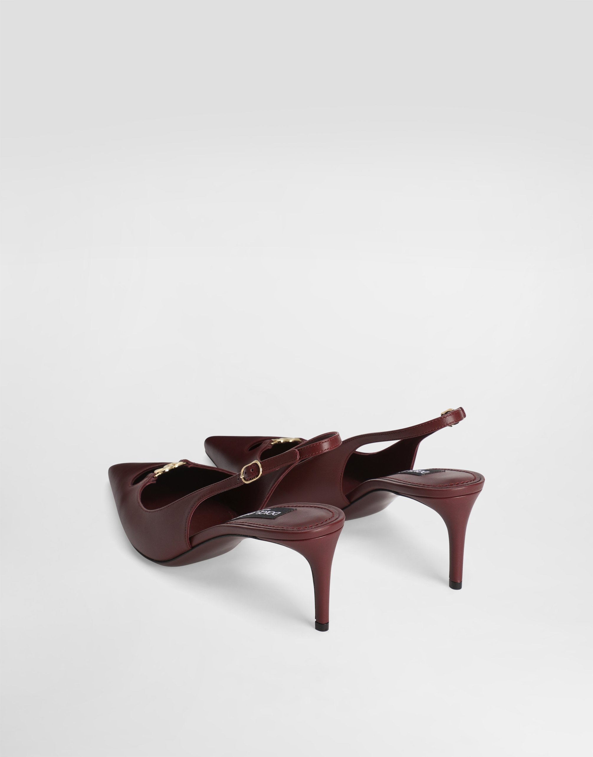 Dolce & Gabbana Silk-effect Nappa Leather Slingback In Brown