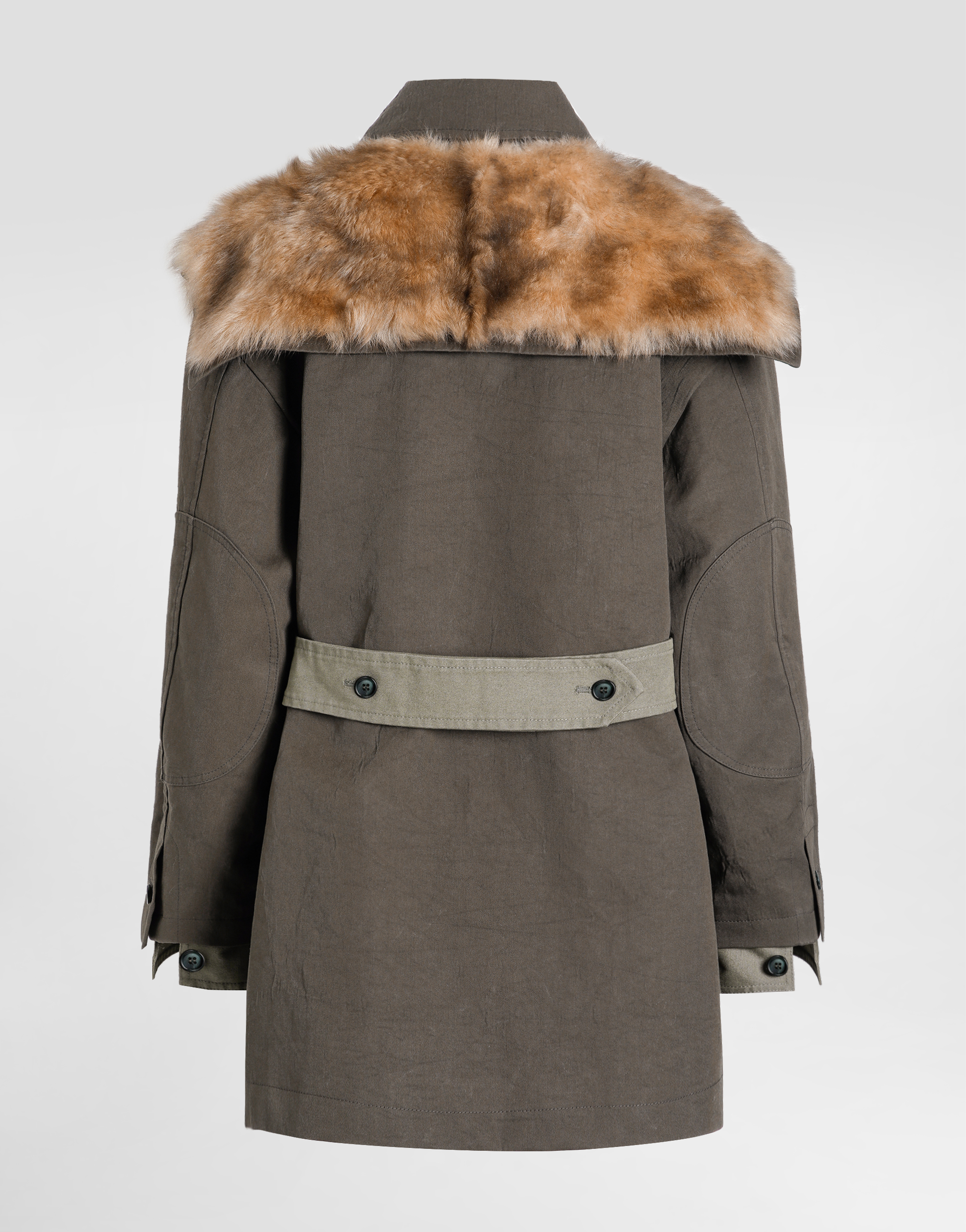 Long jacket resin-coated gabardine