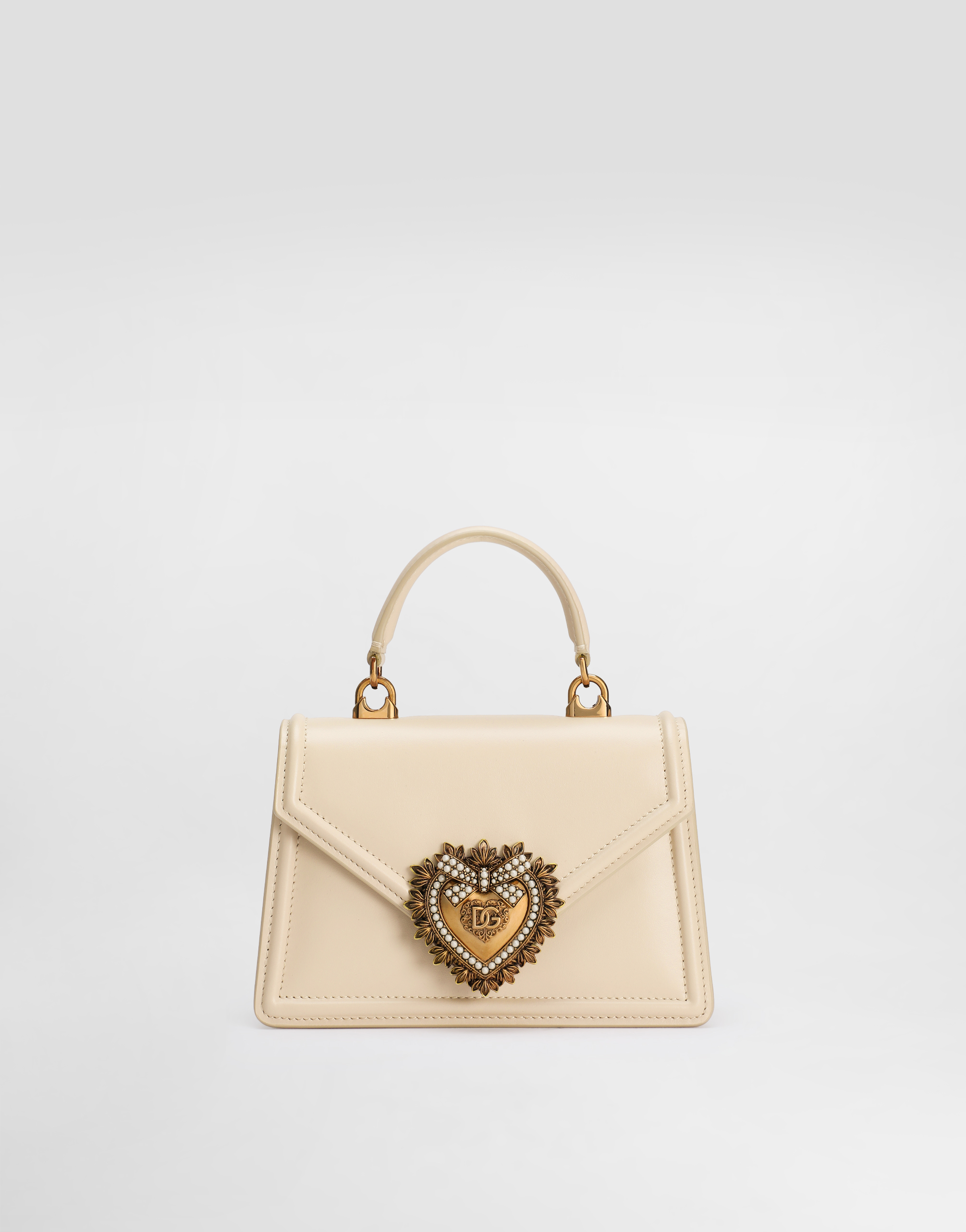Dolce & Gabbana Women Devotion Small Leather Handbag In White