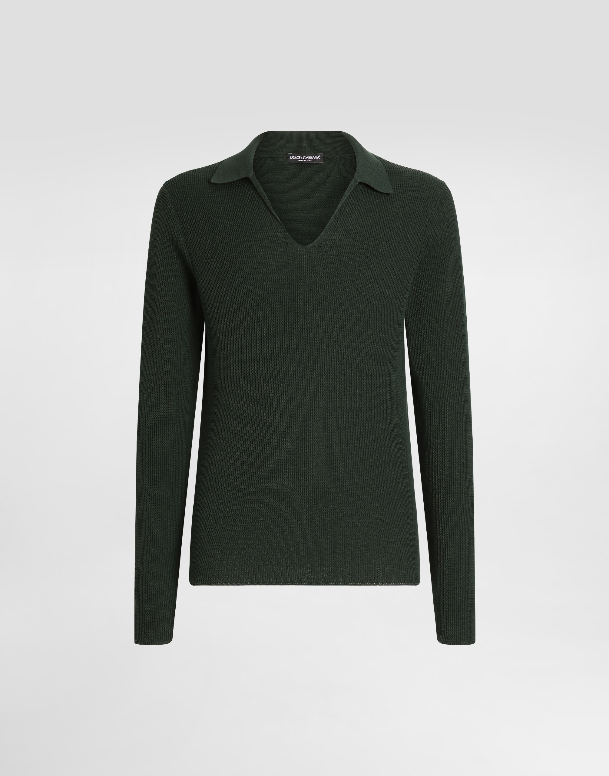 Dolce & Gabbana Cotton Knit Sweater - Man Sweaters And Cardigans Green