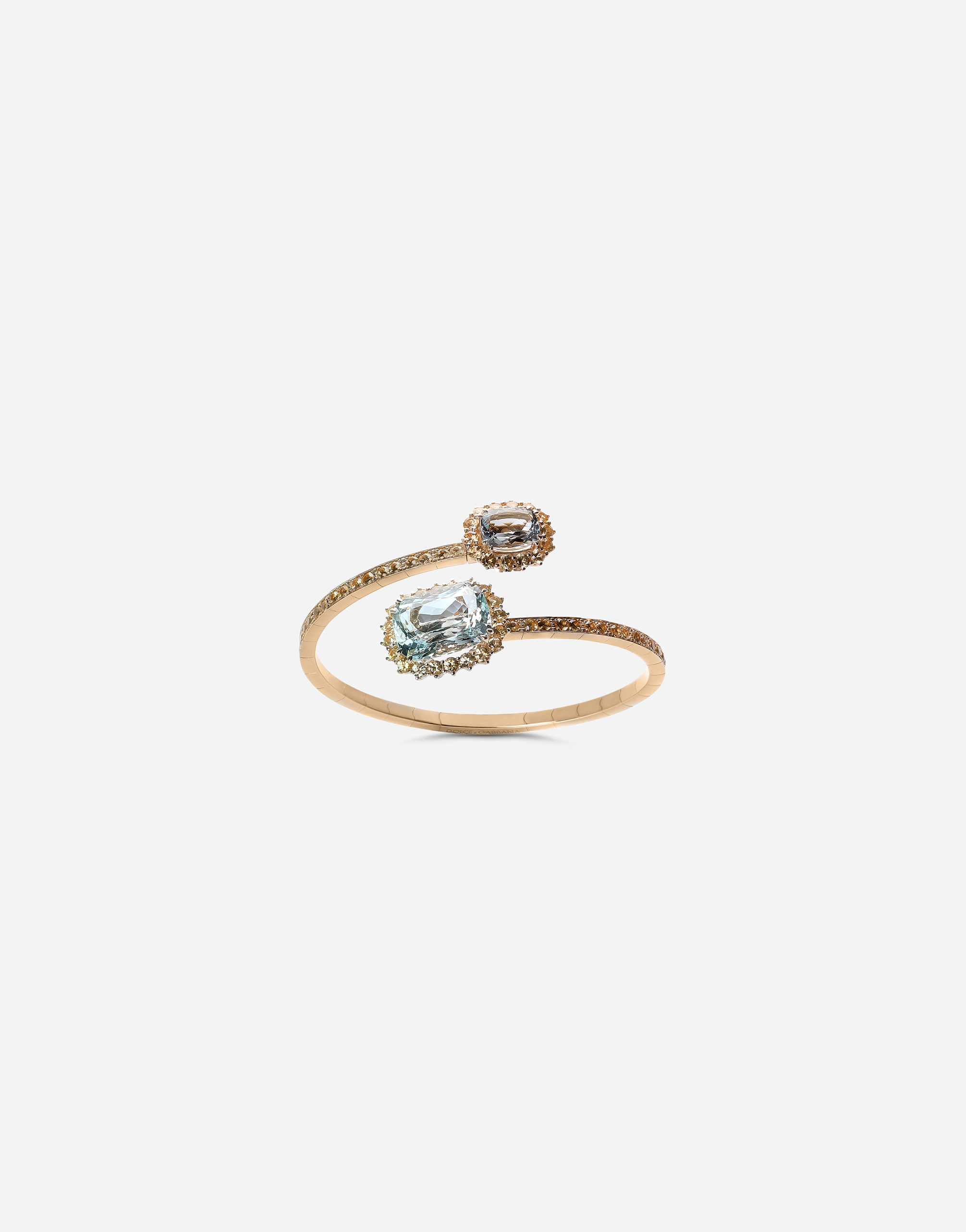 Dolce & Gabbana Heritage Yellow Gold Bracelet With Acquamarine And Yellow Sapphire - Woman Bracelets Gold M
