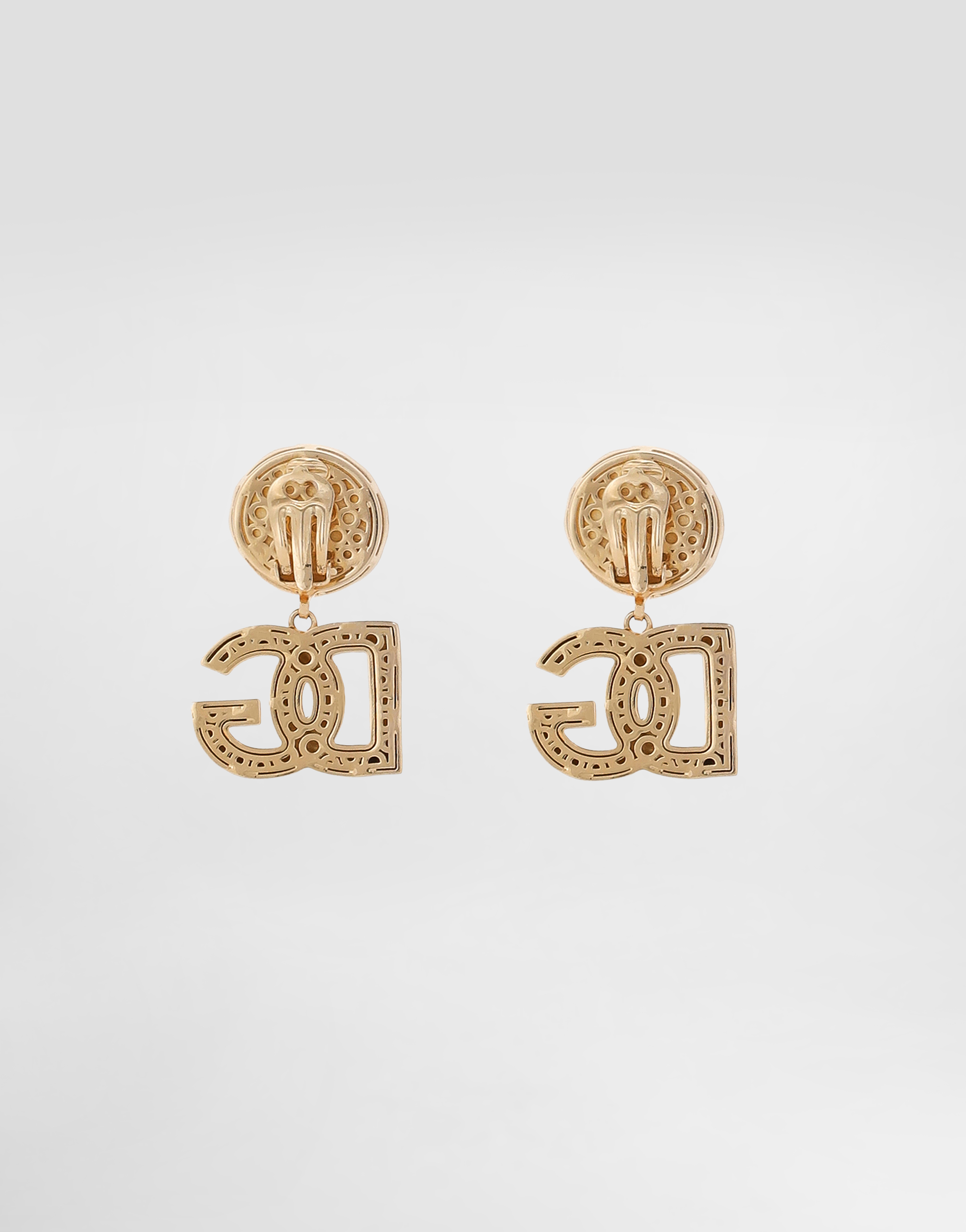  Dolce & Gabbana Pendientes Colgantes Con Cabujón Y Logotipo Dg - Mujer Bisutería Dorado Metal Onesize 