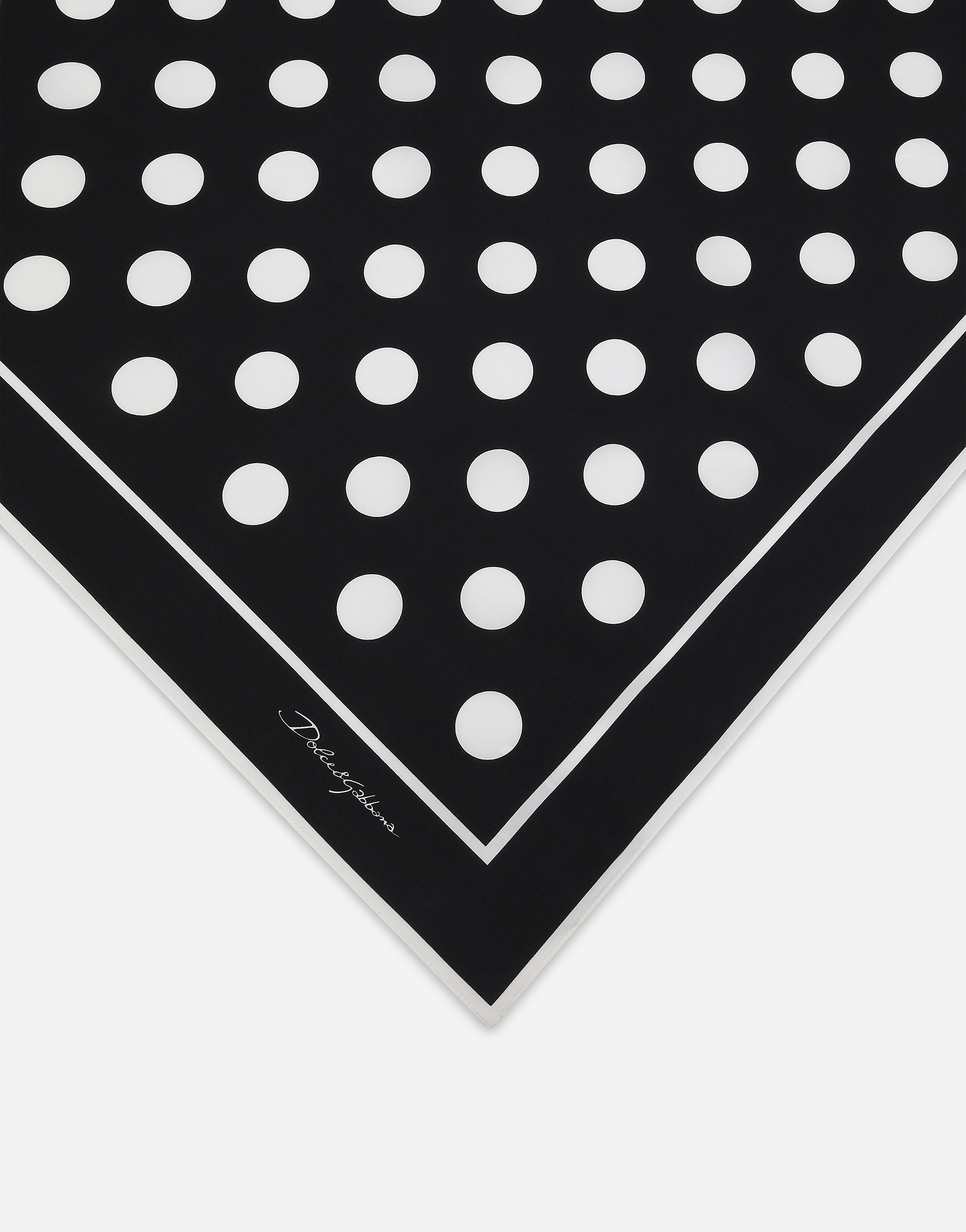 Dolce & Gabbana Dolce&gabbana Polka Dot Square Cotton Scarf In Print