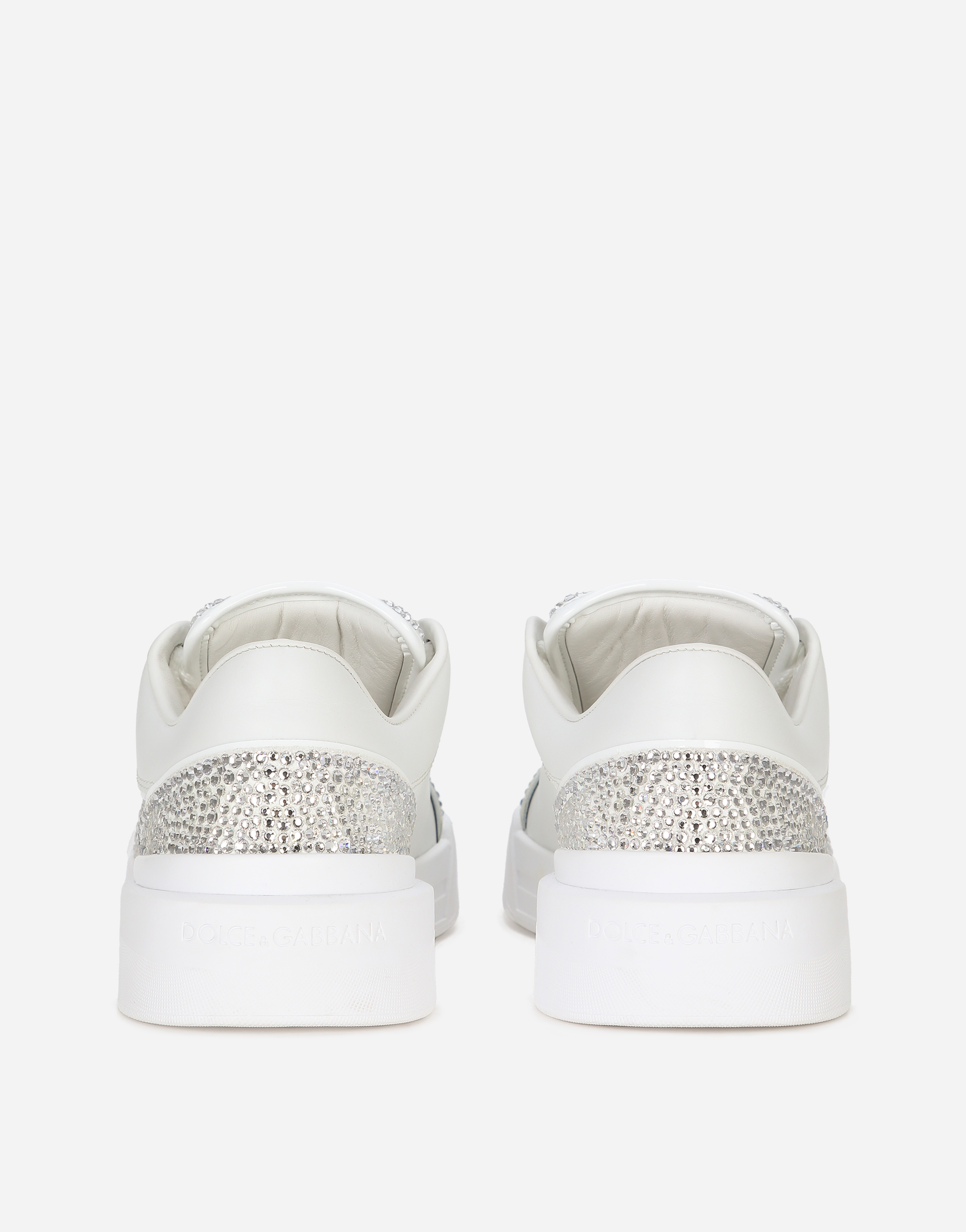 Shop Dolce & Gabbana Calfskin New Roma Sneakers In White