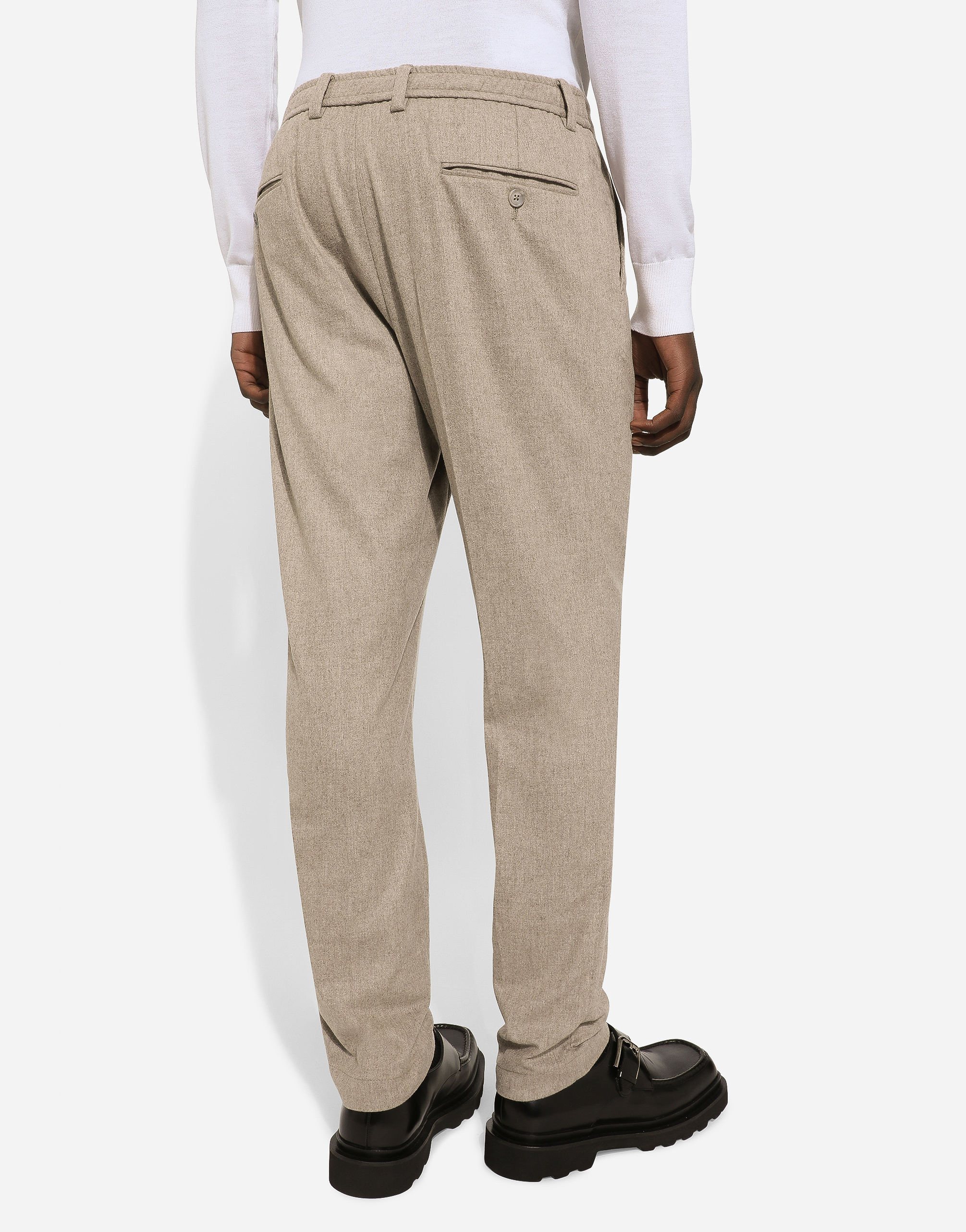 Cashmere pants with stretch waistband