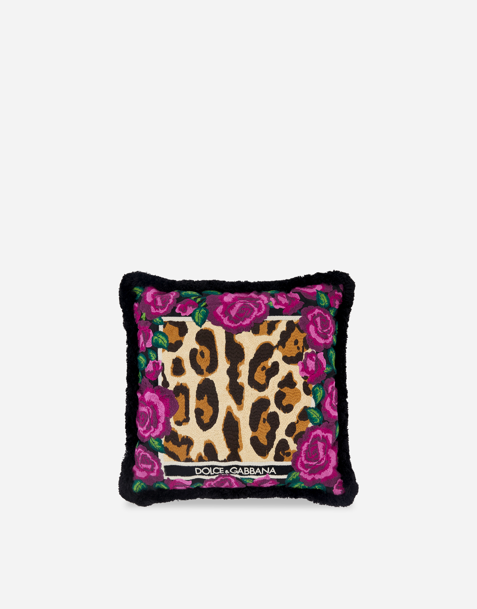 Dolce & Gabbana Embroidered Cushion Small In Multicolor