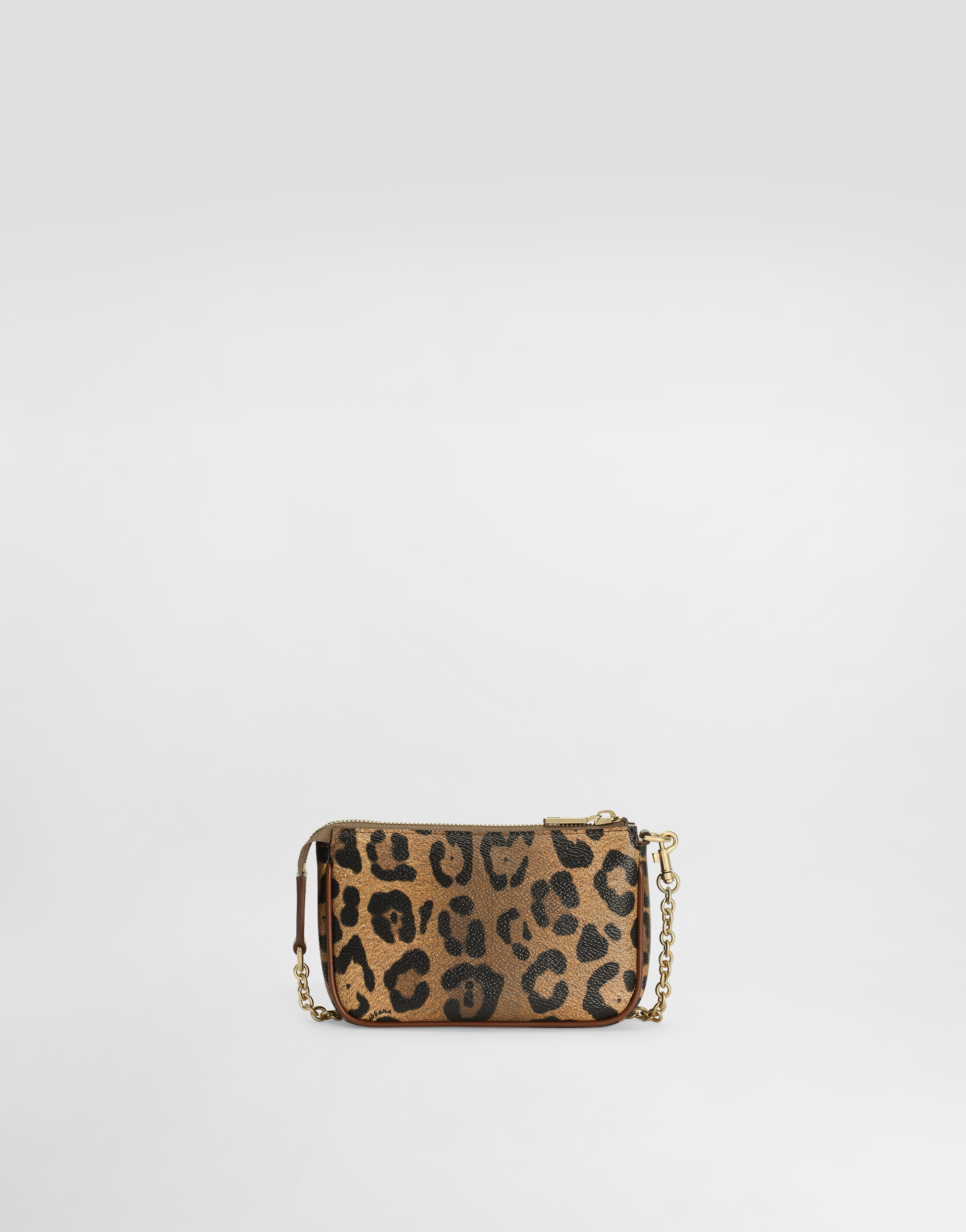 Dolce & Gabbana Girls Leather Leopard Print Shoulder Bag In Brown