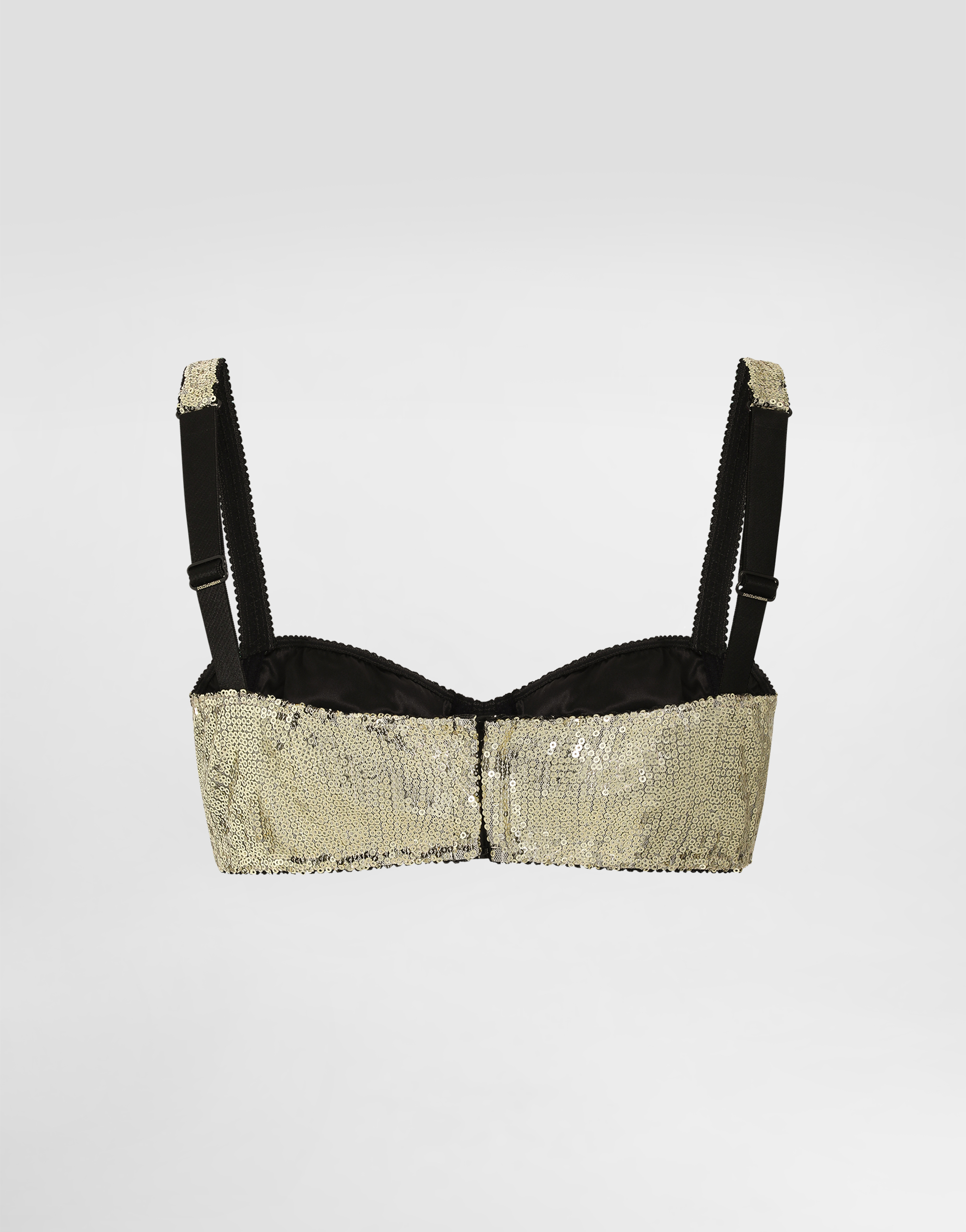Dolce & Gabbana Balconette Bra With Micro-sequin Embellishment In Gold