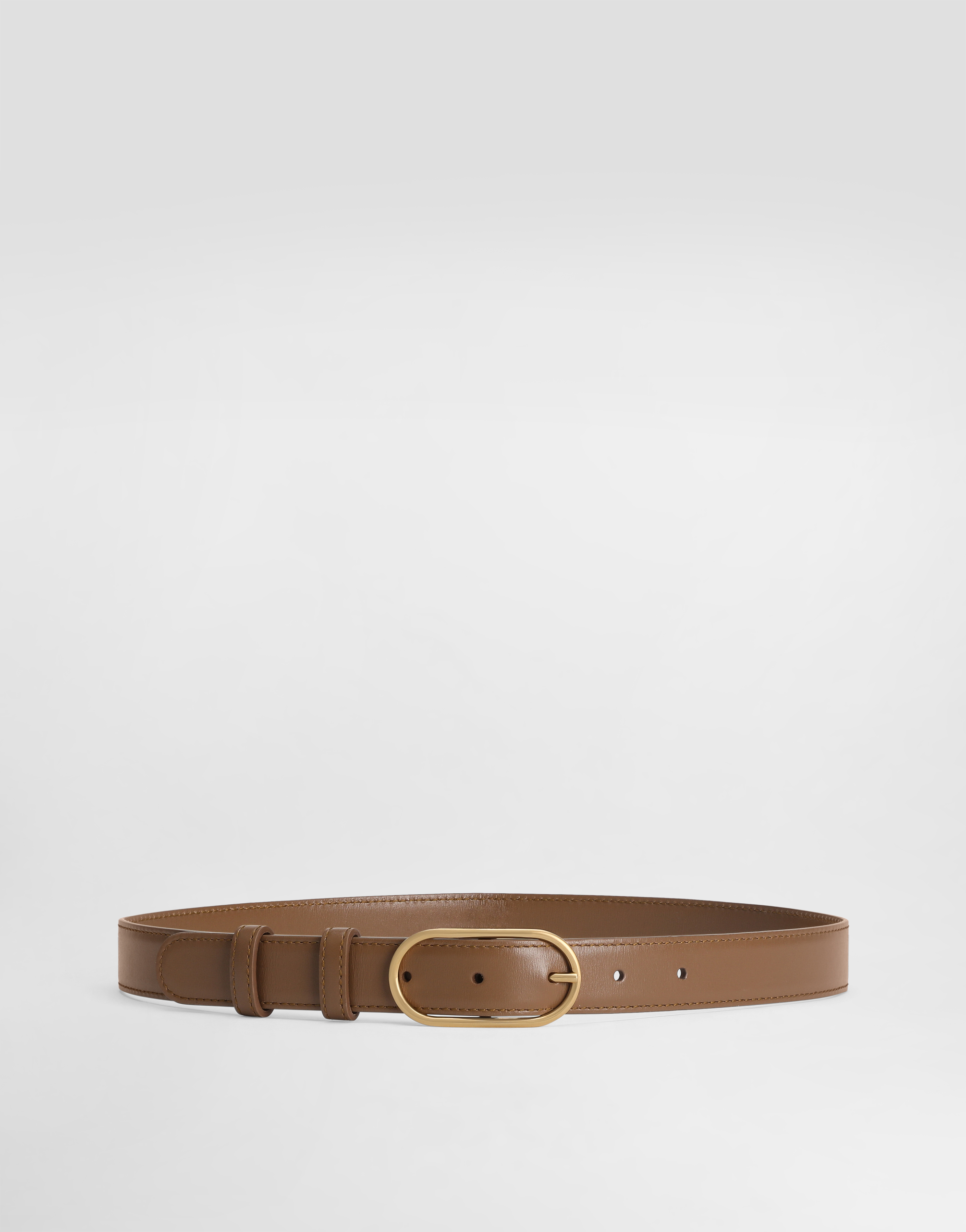 Dolce & Gabbana Palmated Calfskin Belt In Brown
