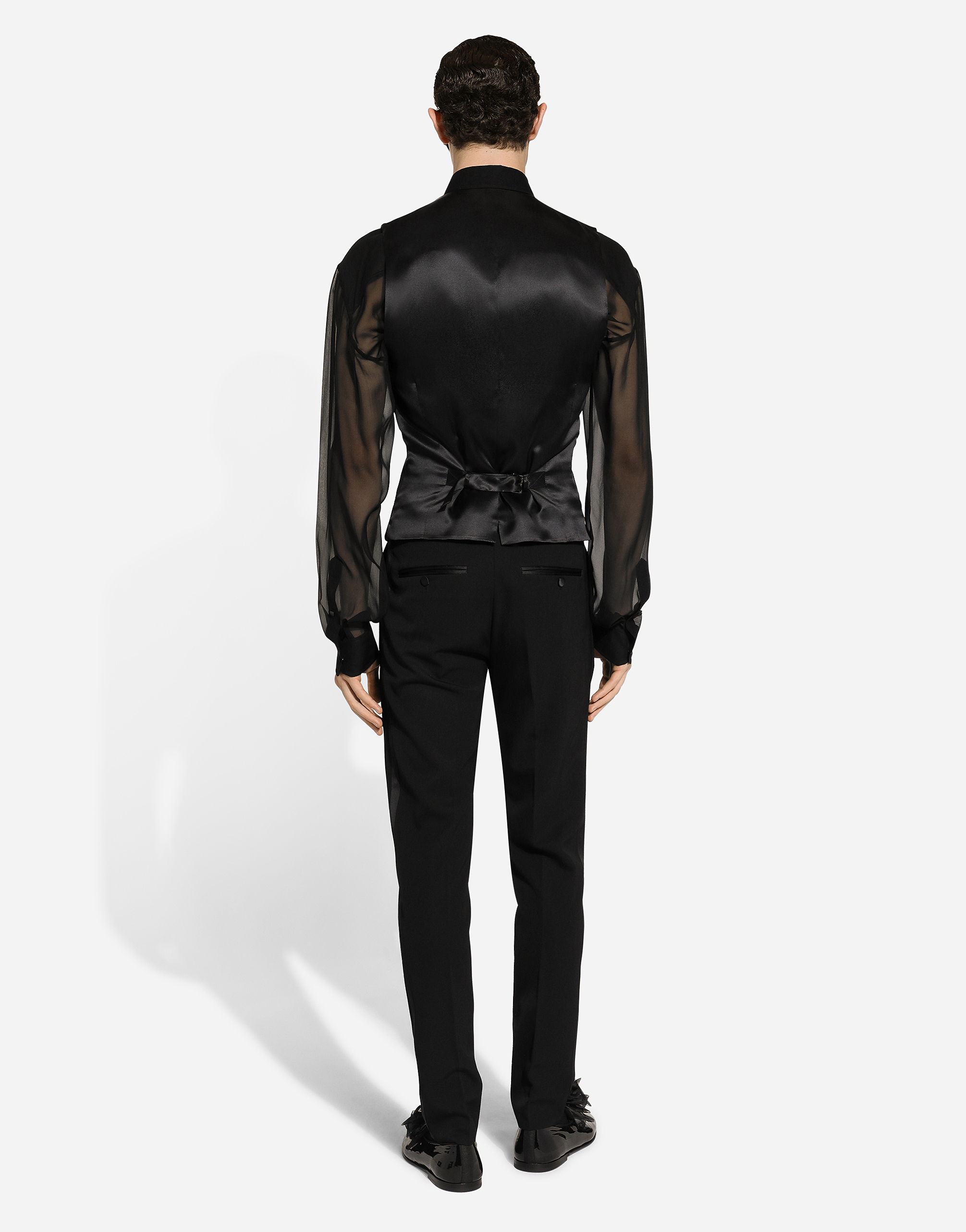 Dolce & Gabbana Classic Gabardine Tuxedo Pants In Black