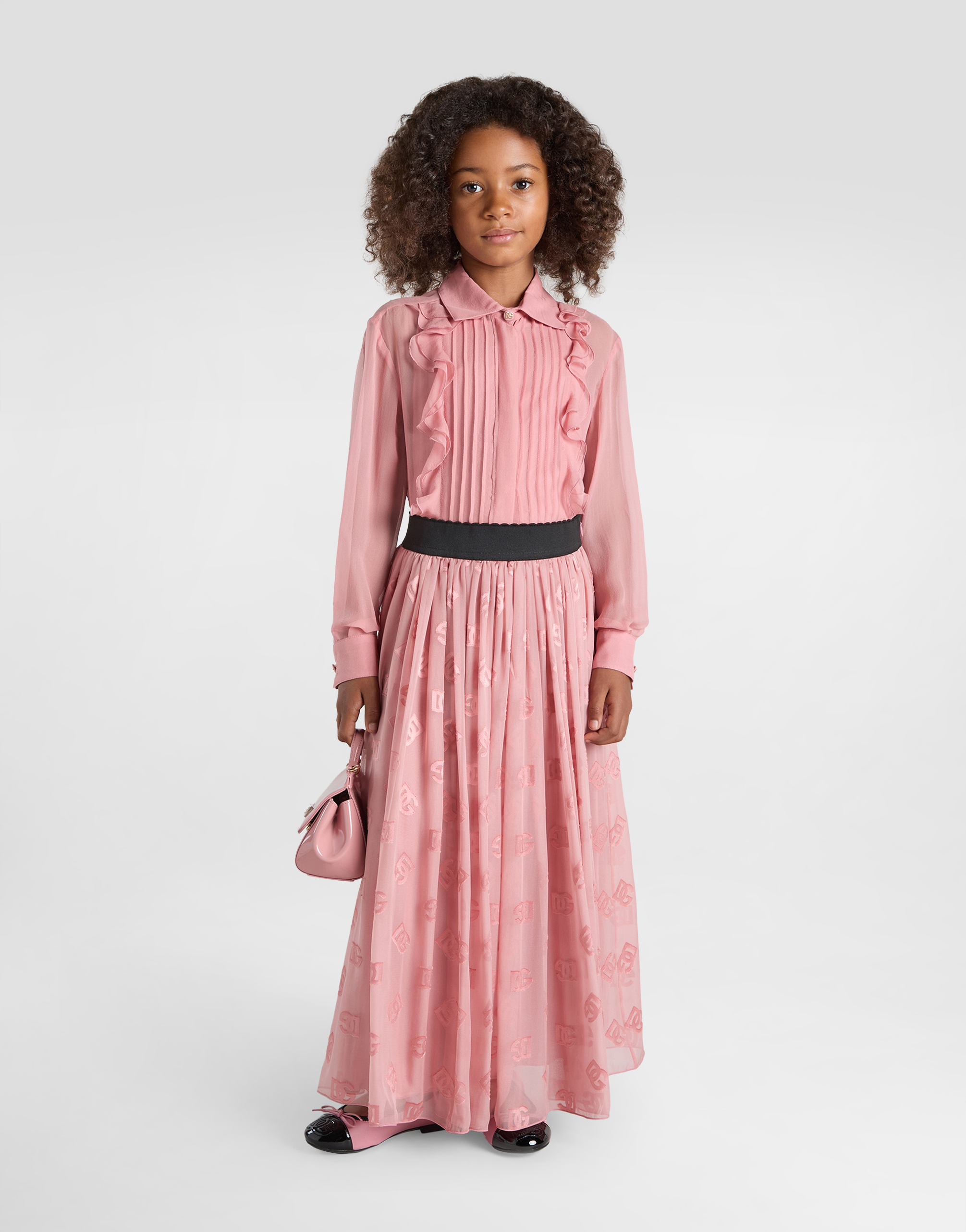 Dolce & Gabbana Jacquard Skirt With Dg Logo In Pink