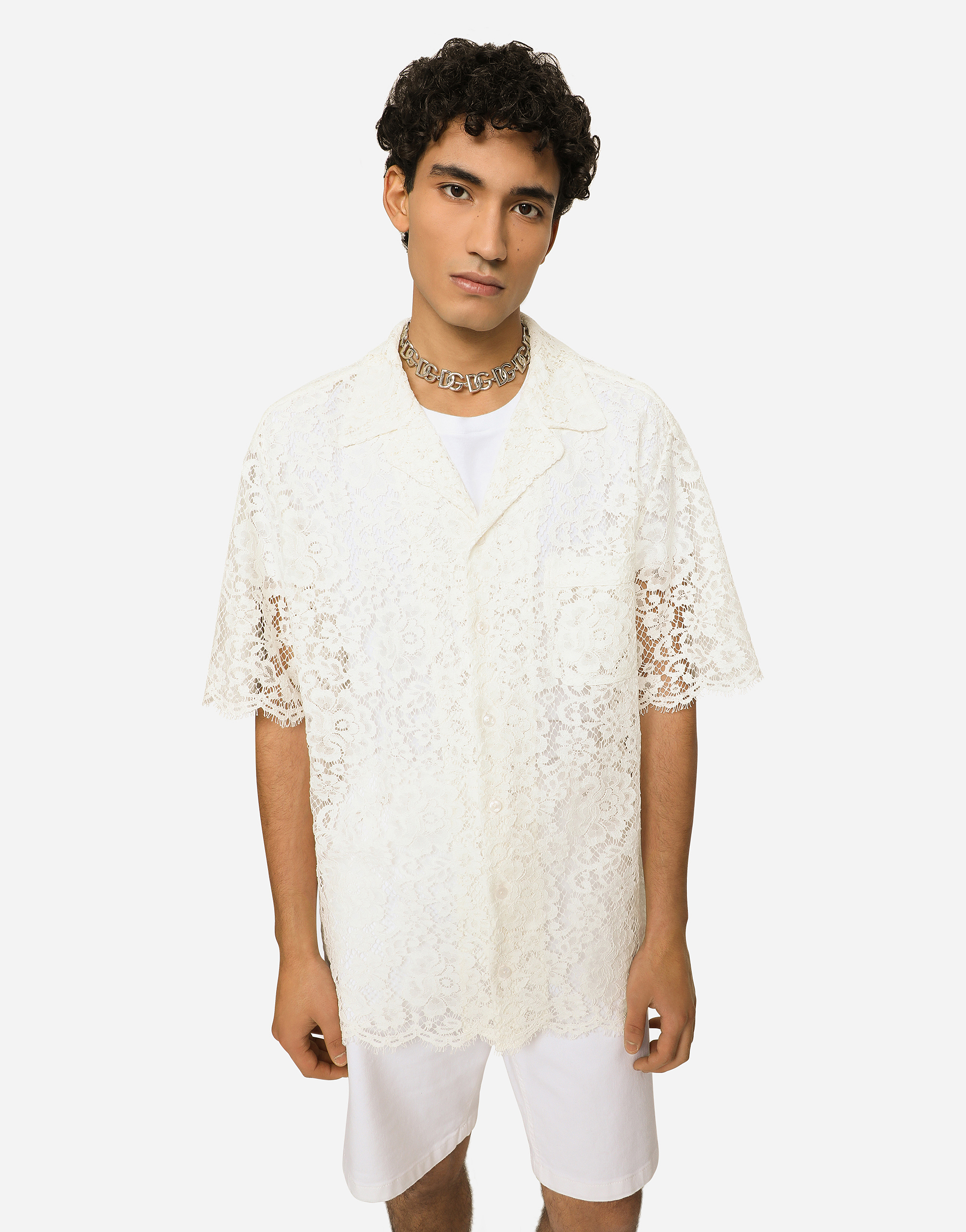 DOLCE & GABBANA LACE HAWAIIAN SHIRT