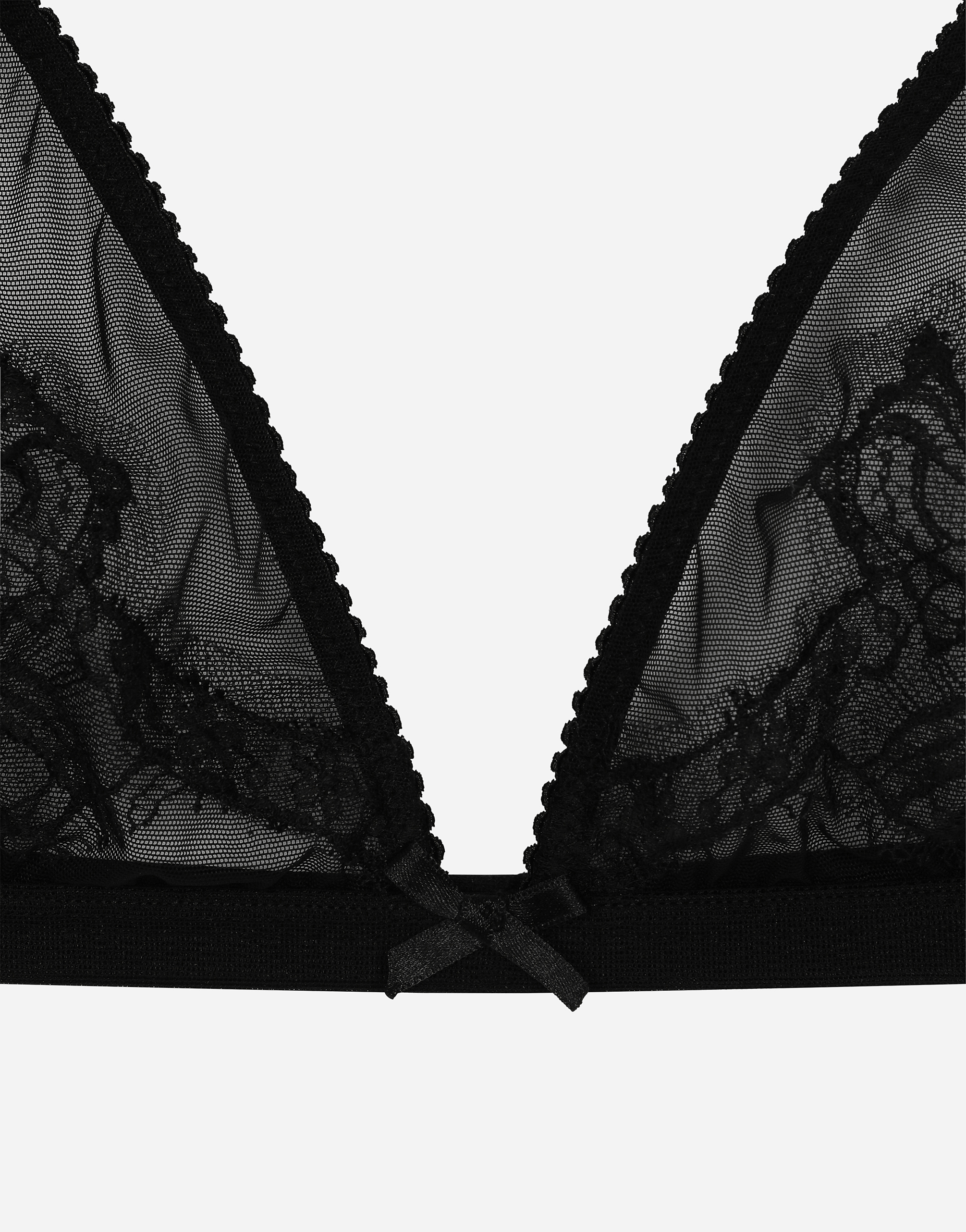 DOLCE & GABBANA LACE AND TULLE SOFT-CUP TRIANGLE BRA 