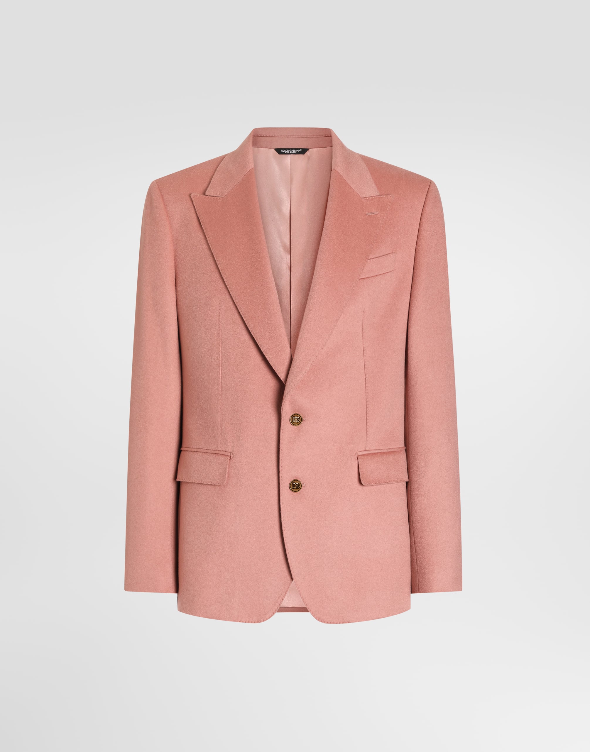 ピンクのメンズ Sicilia light single-breasted cashmere jacket