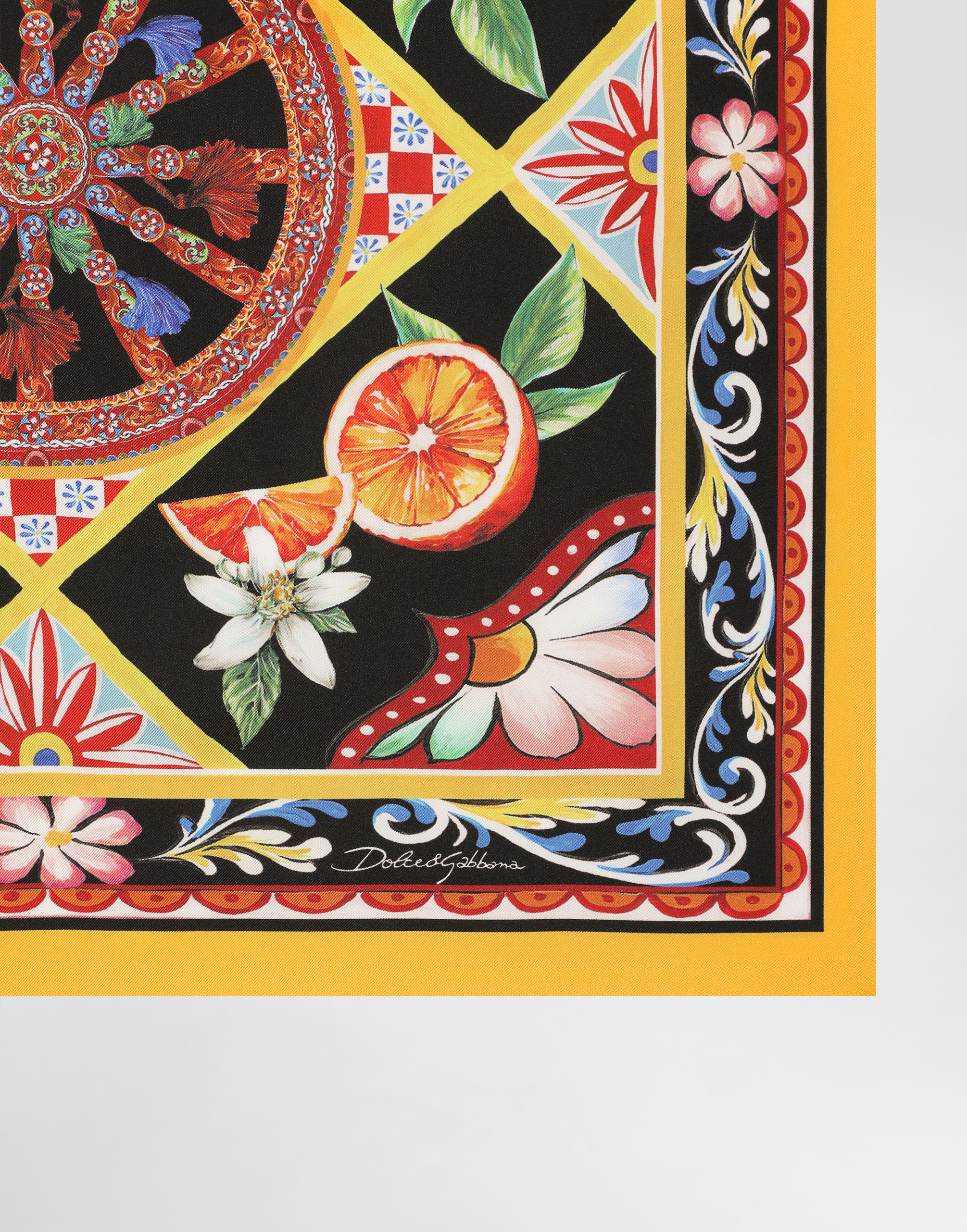  Dolce & Gabbana Foulard 50x50 En Twill De Soie à Imprimé Carretto - Homme Echarpes Et Foulards Multicolor Pz 