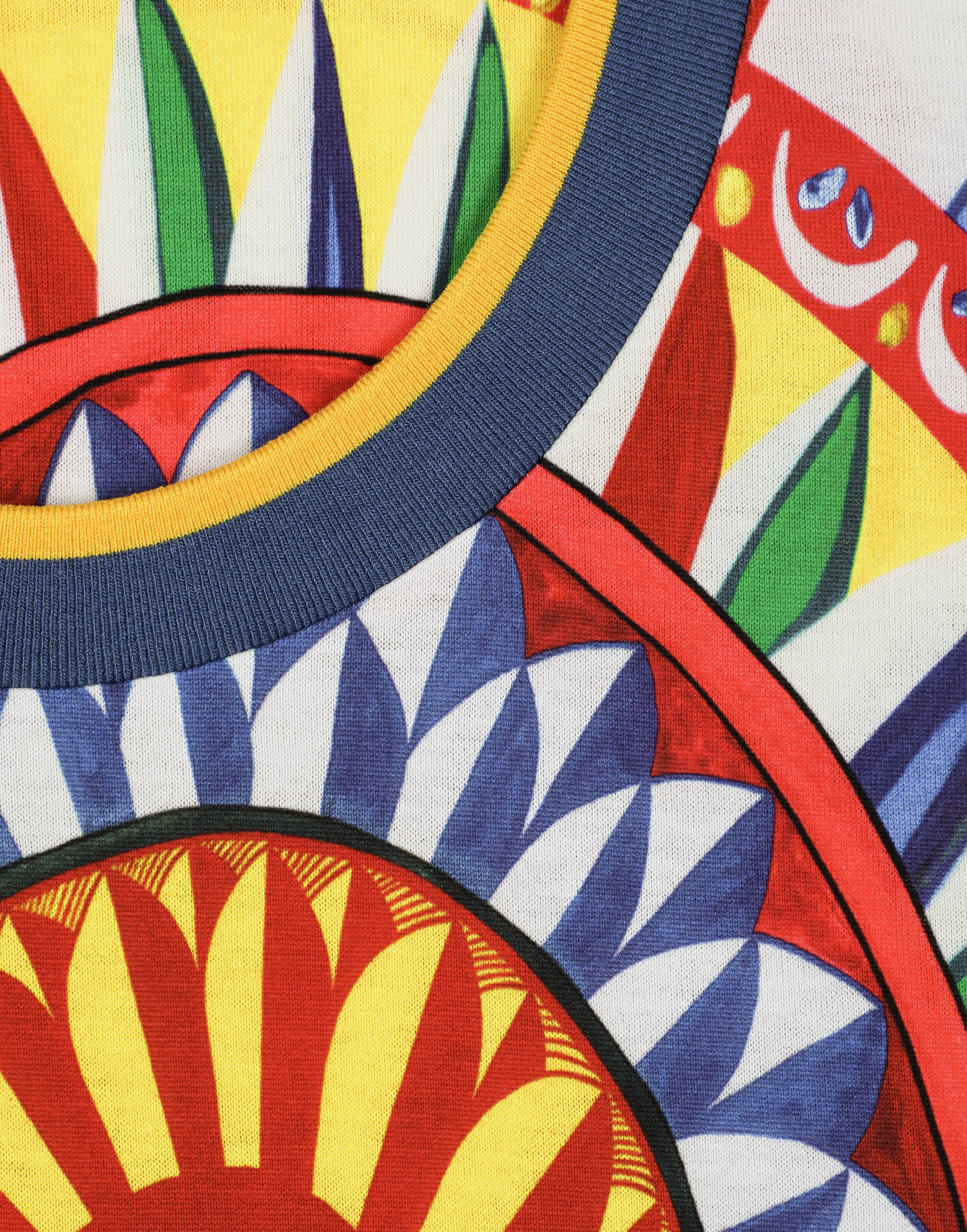 DOLCE & GABBANA COTTON T-SHIRT WITH CARRETTO PRINT