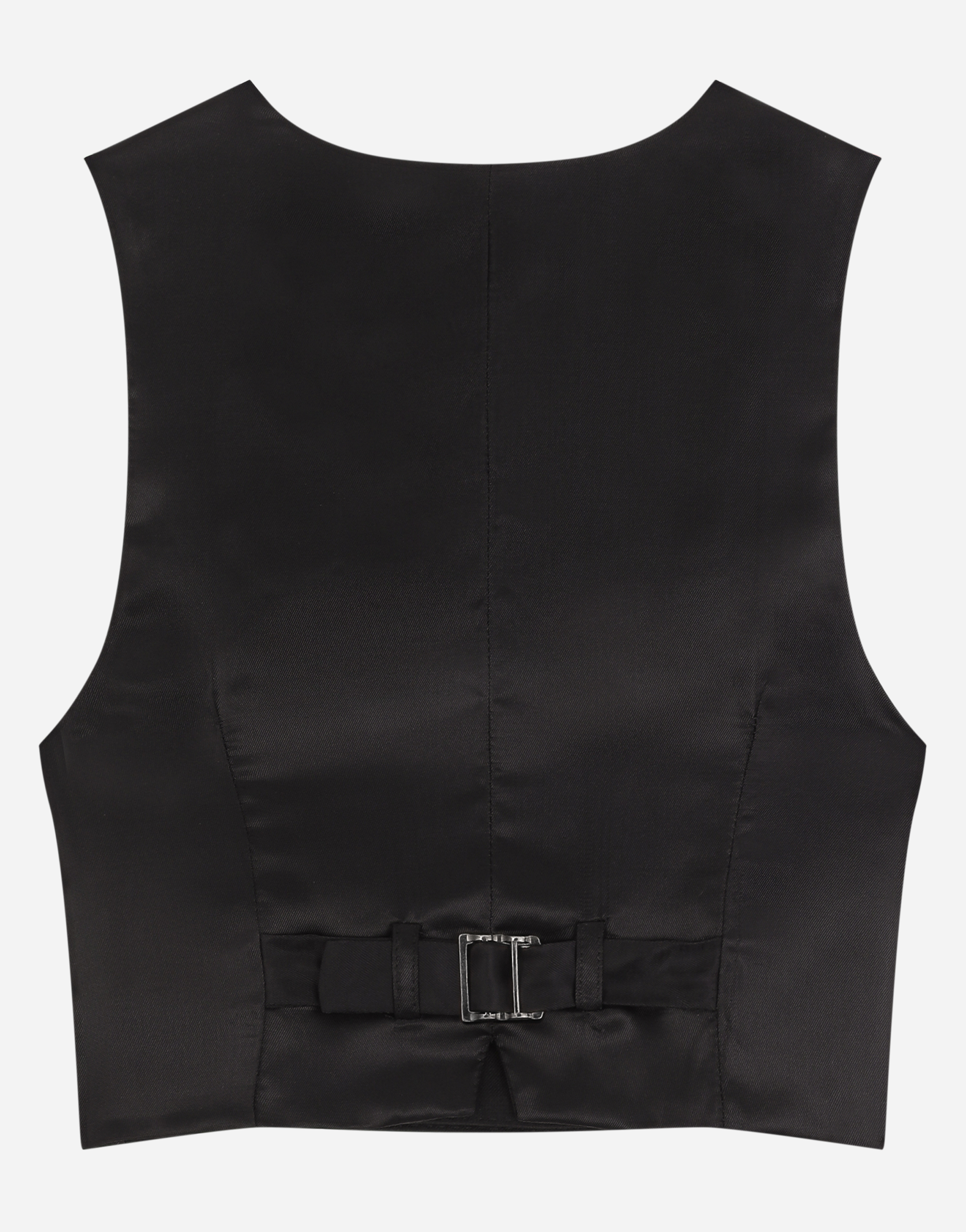 Dolce & Gabbana Double-breasted Stretch Woolen Vest In Black