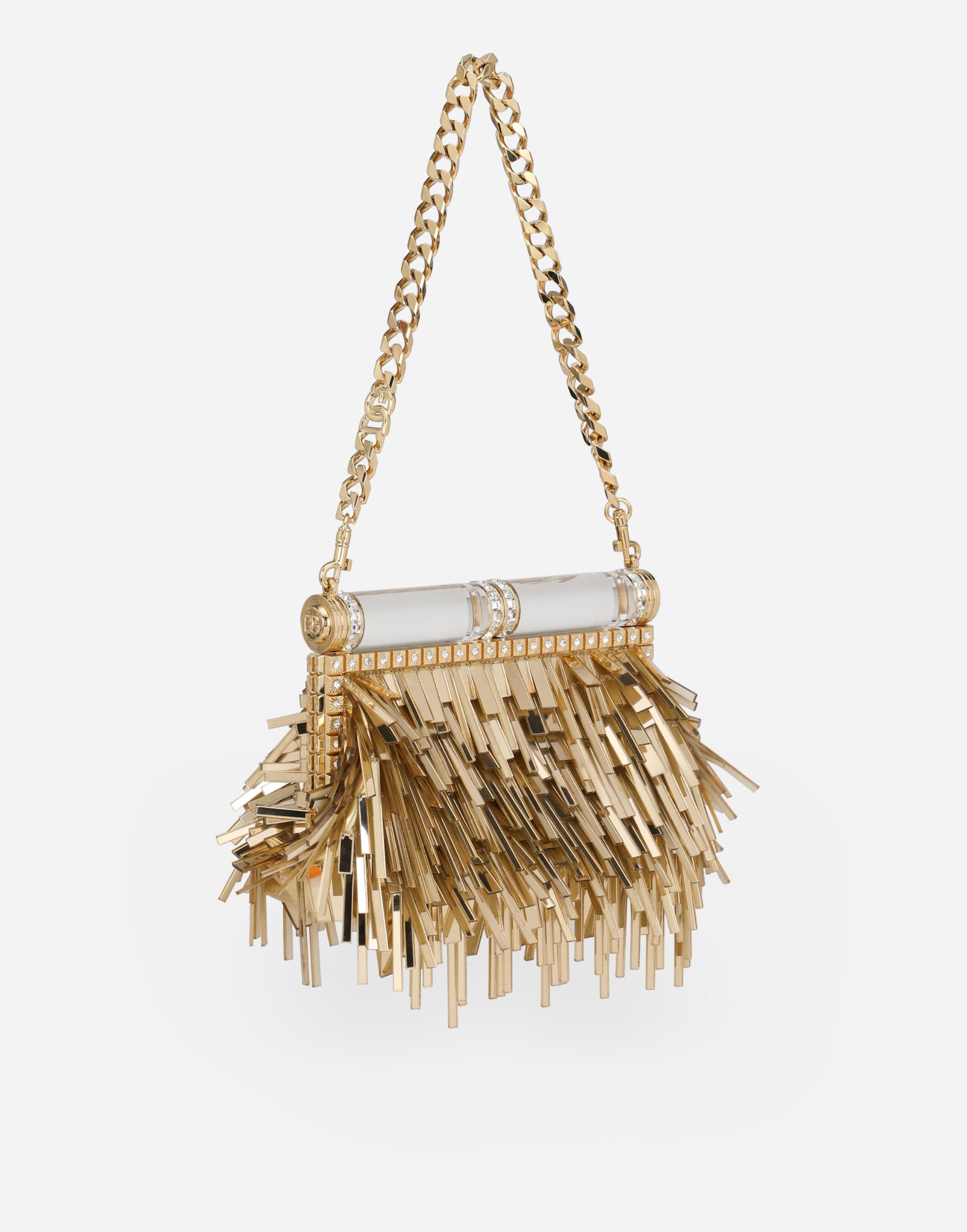 Dolce & Gabbana Bolso De Napa Mordoré Con Bordado Flecos - Mujer Bolsos Mini Y Clutchs Dorado Onesize 