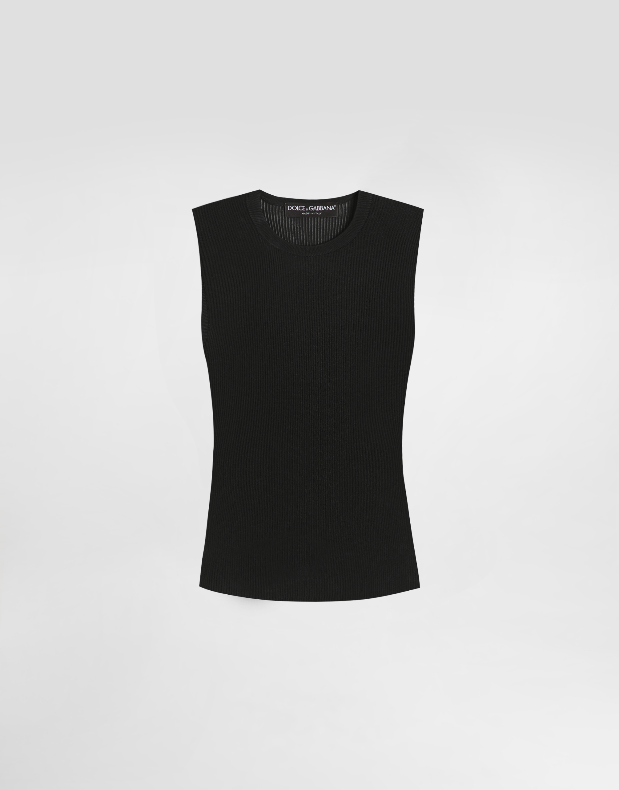 Viscose tank top in Black for Women | Dolce&Gabbana® US