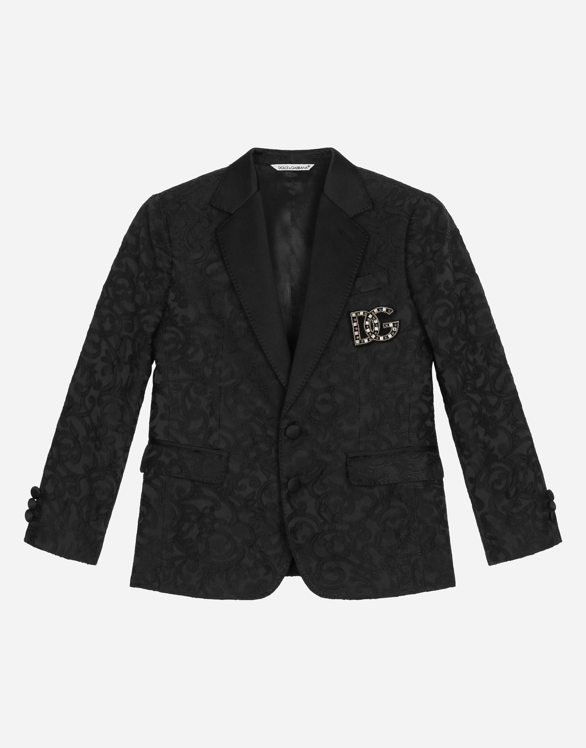 Dolce & Gabbana Single-breasted Jacquard Jacket - Man Suits Black 3 Years