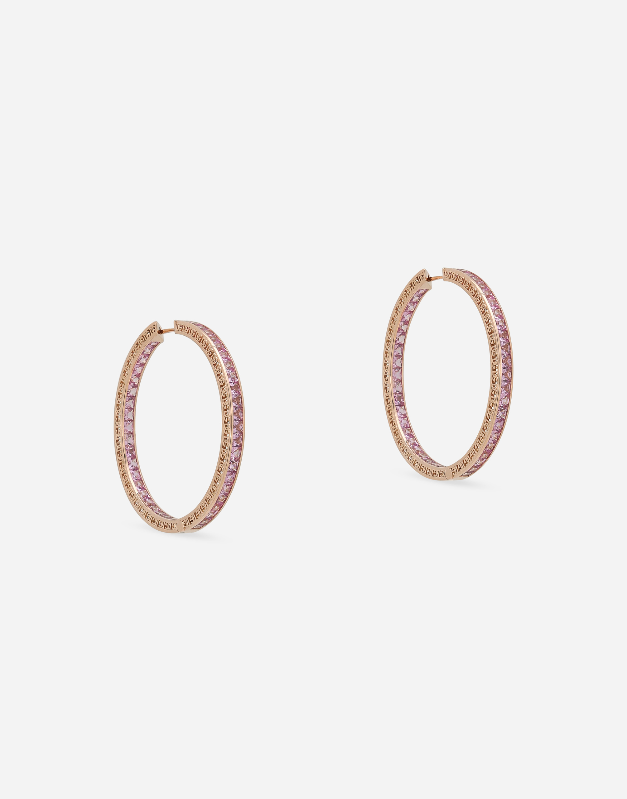 DOLCE & GABBANA ANNA EARRINGS IN RED GOLD 18KT WITH PINK SAPPHIRES