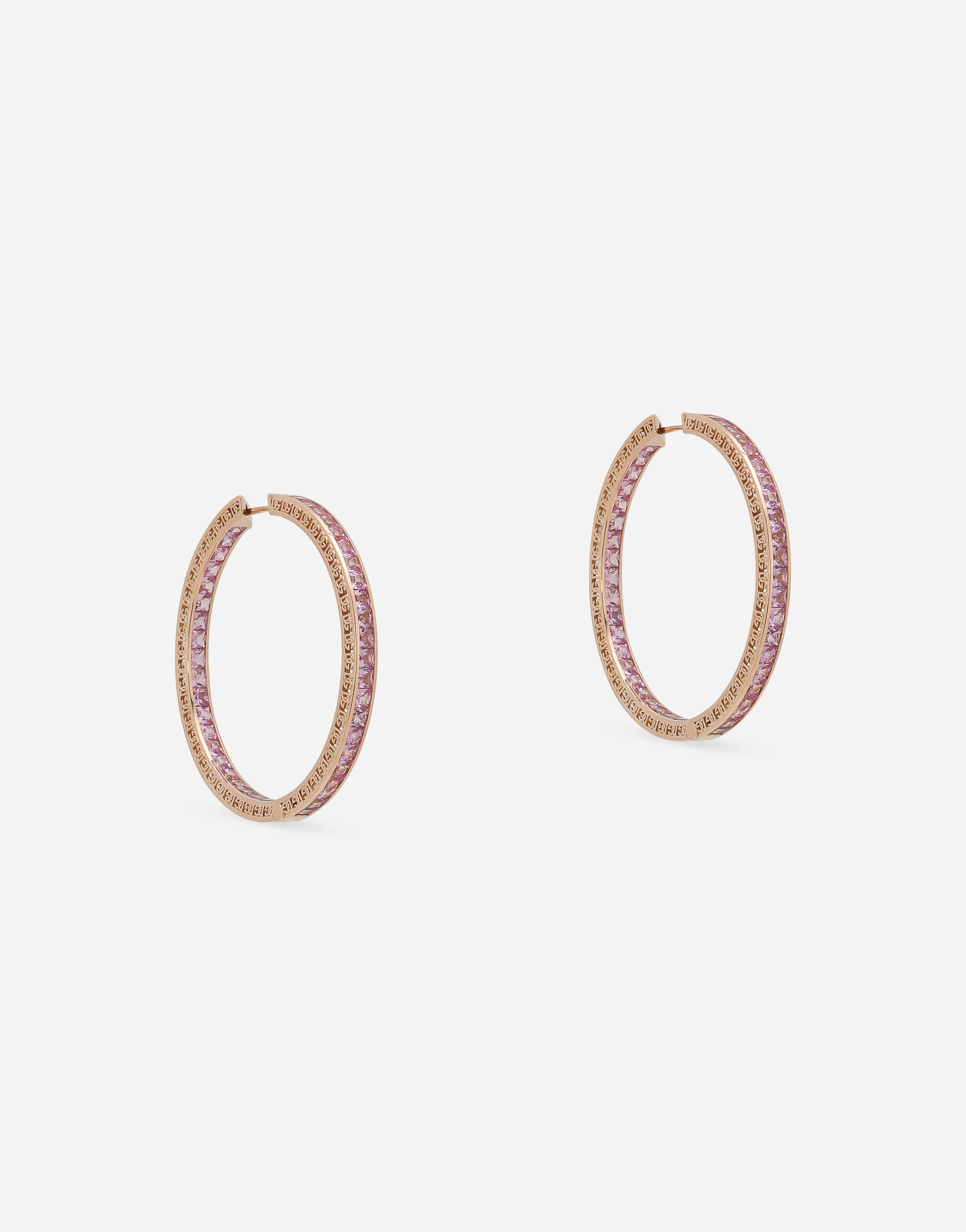 Shop Dolce & Gabbana Anna Earrings In Red Gold 18kt With Pink Sapphires