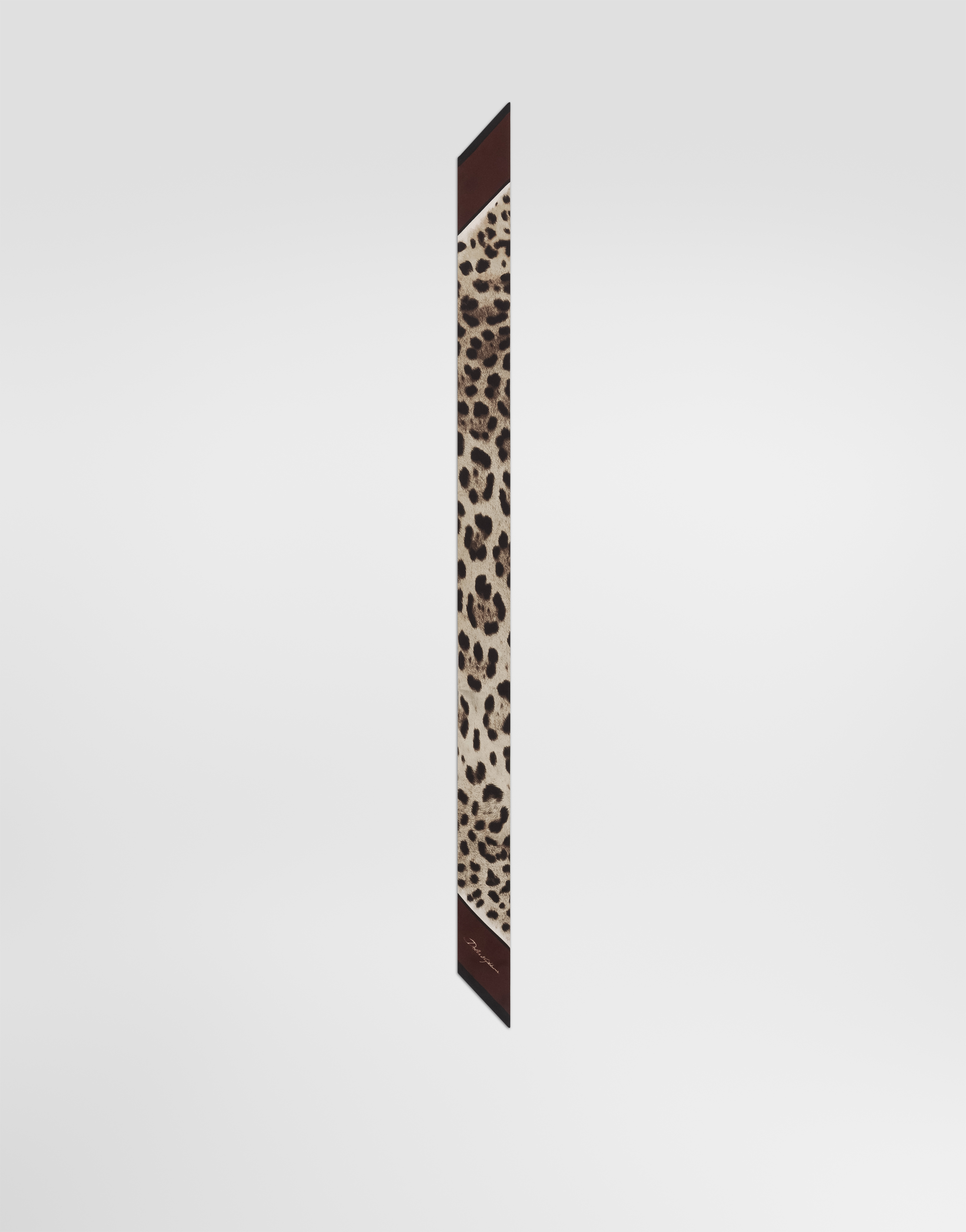 Dolce & Gabbana Leo-print Silk Twill Bandeau In Brown