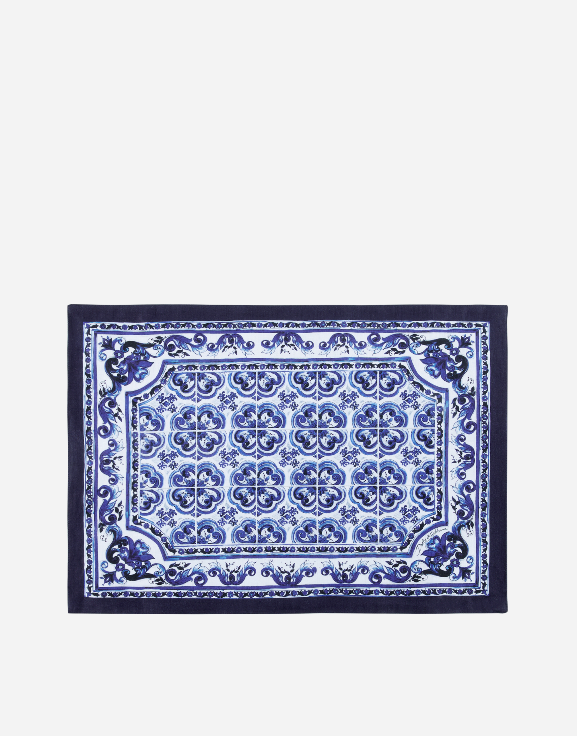 Dolce & Gabbana Set Linen Placemat And Napkin In Multicolor