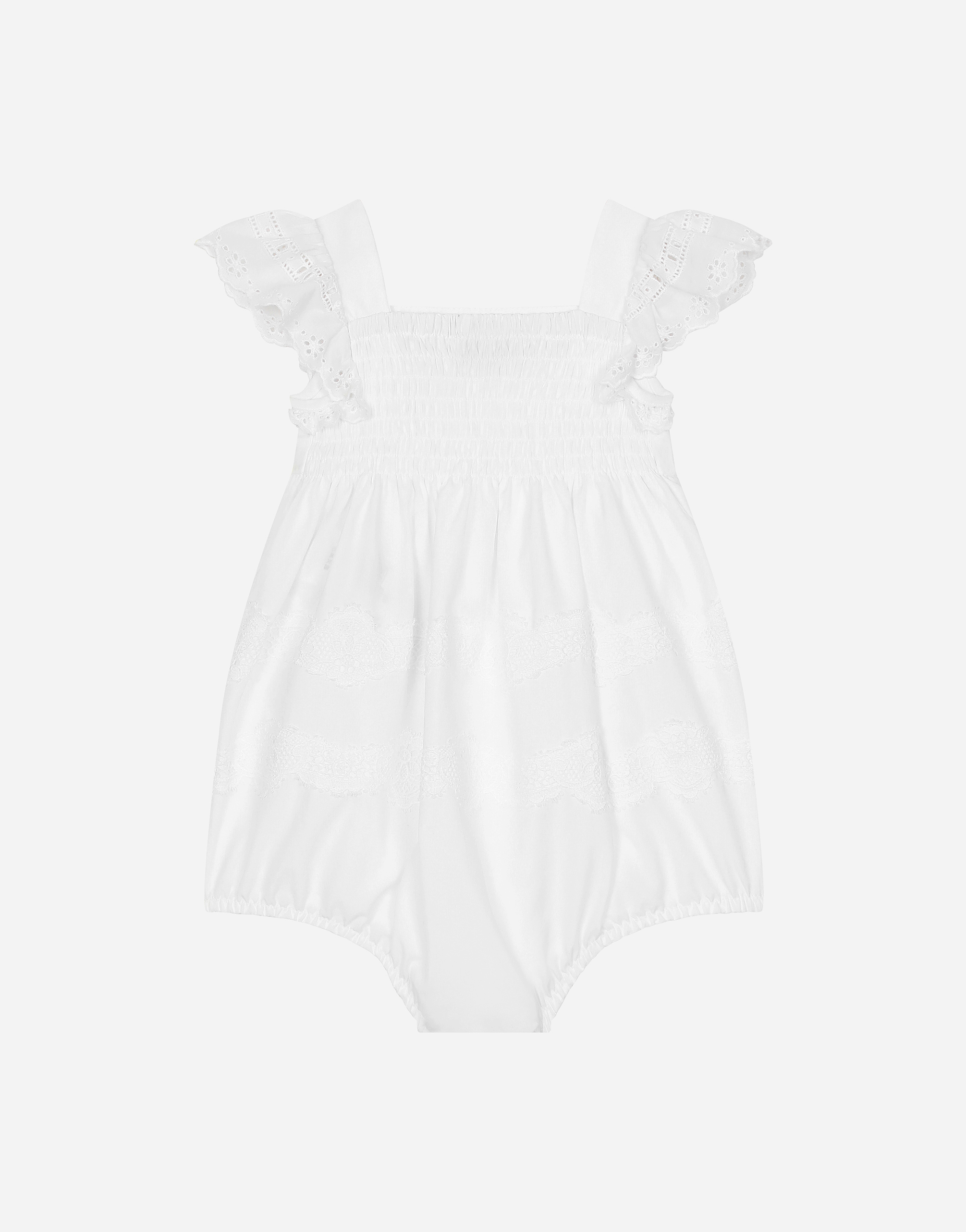  Dolce & Gabbana Body Aus Baumwolle Mit Details Aus Spitze - Frau Geschenk-set Und Body Wei� 3/6 Months 