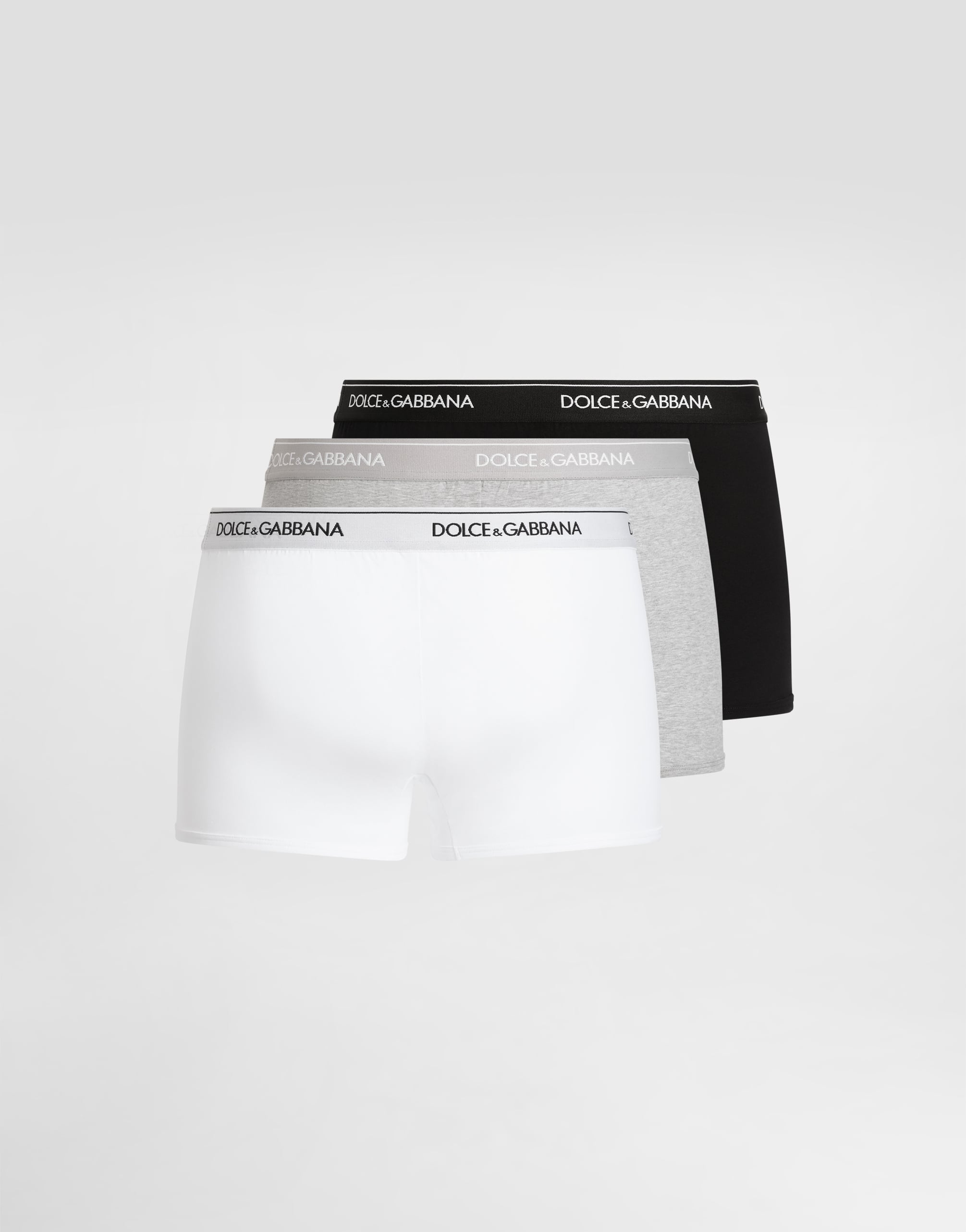  Dolce & Gabbana Pack De 3 Boxers Classiques Brando En Jersey Stretch - Homme Sous-vêtements Et Loungewear Multicolore Coton 4 